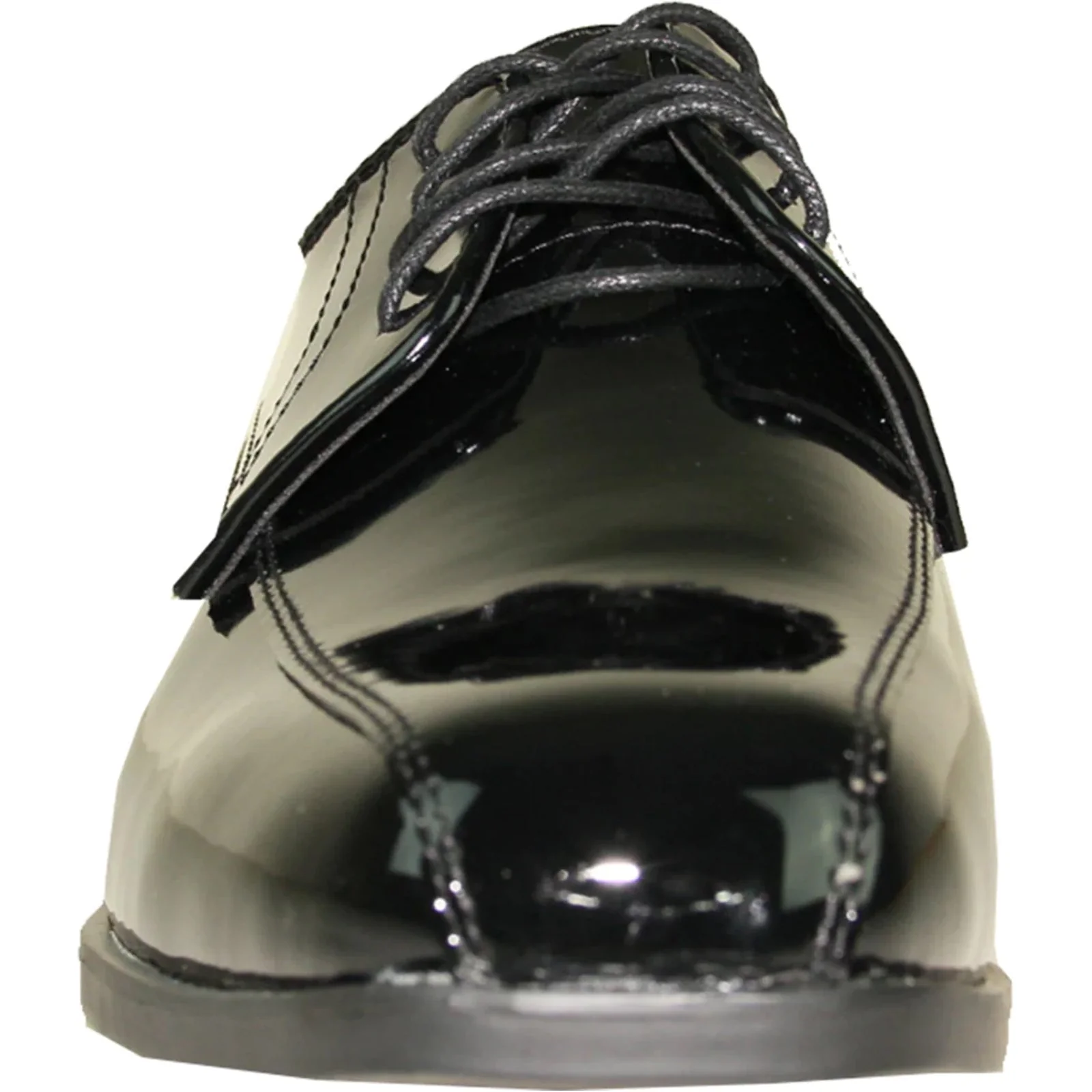 Mens Formal Wedding and Prom Double Runner Shiny Patent Dress Shoe in Black - Image 4