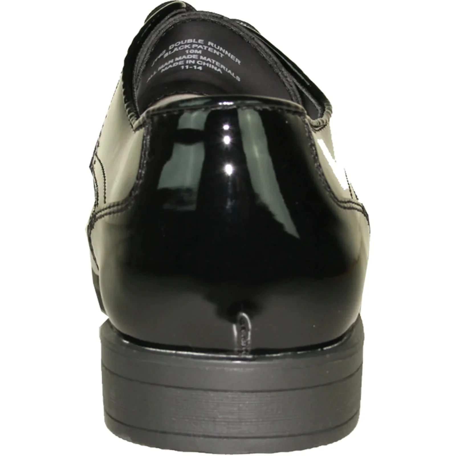 Mens Formal Wedding and Prom Double Runner Shiny Patent Dress Shoe in Black - Image 5