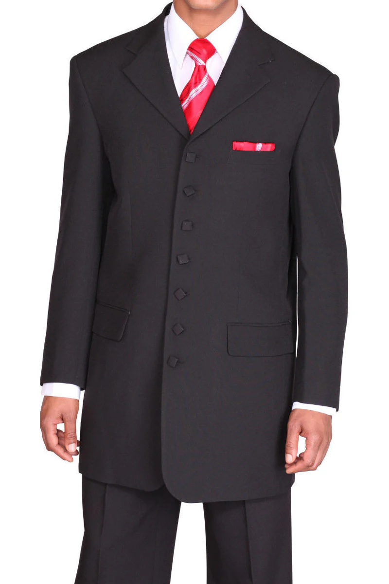 Mens Long Poplin Zoot Suit in Black