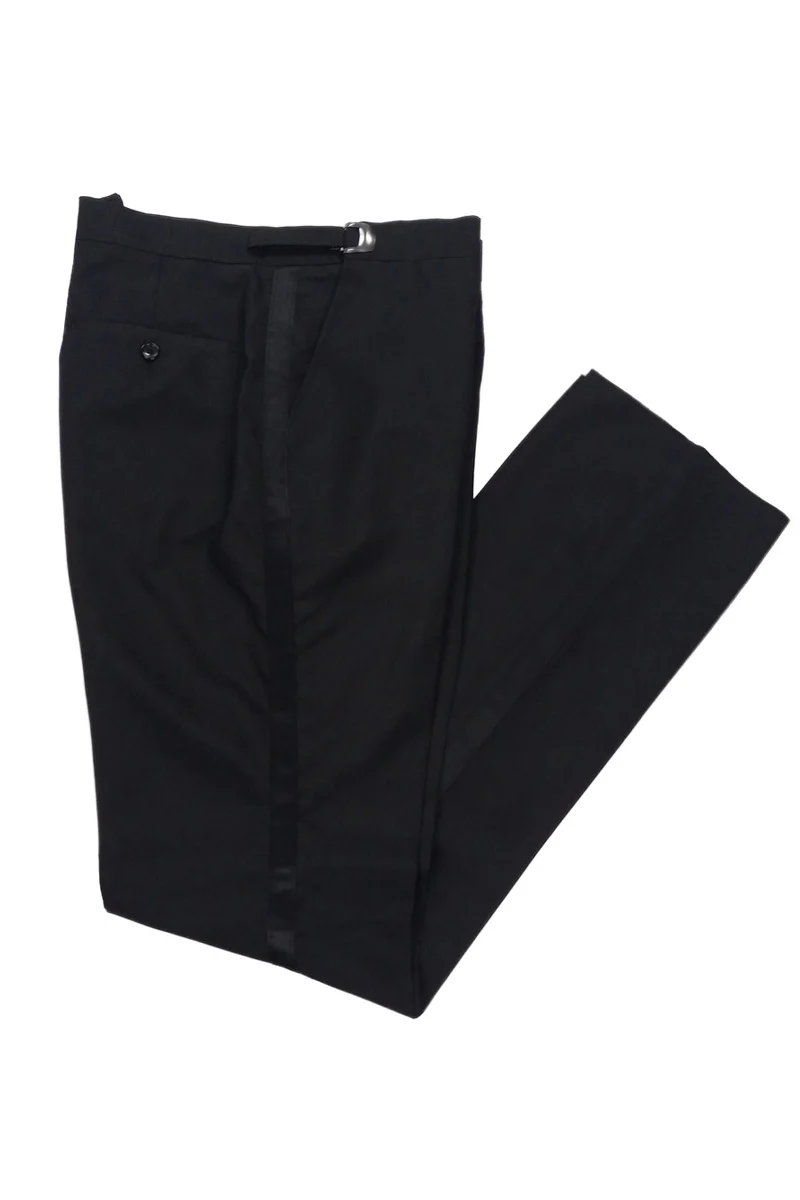 Men's Modern Fit Poplin Tail Tuxedo in Black - Image 2