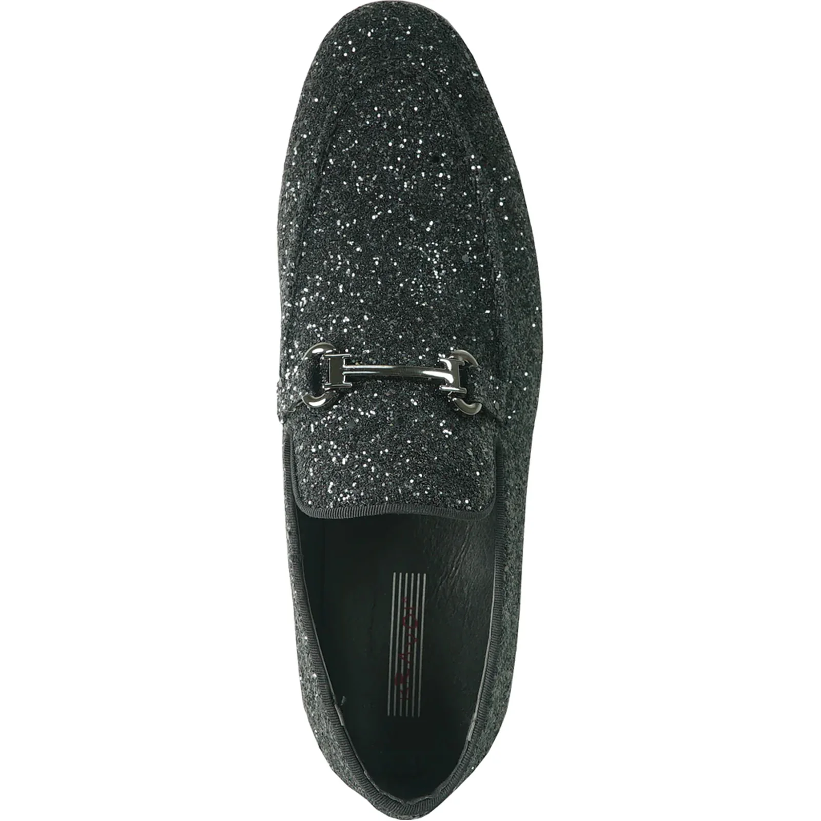 Mens Modern Glitter Sequin Prom Tuxedo Buckle Loafer in Black - Image 6