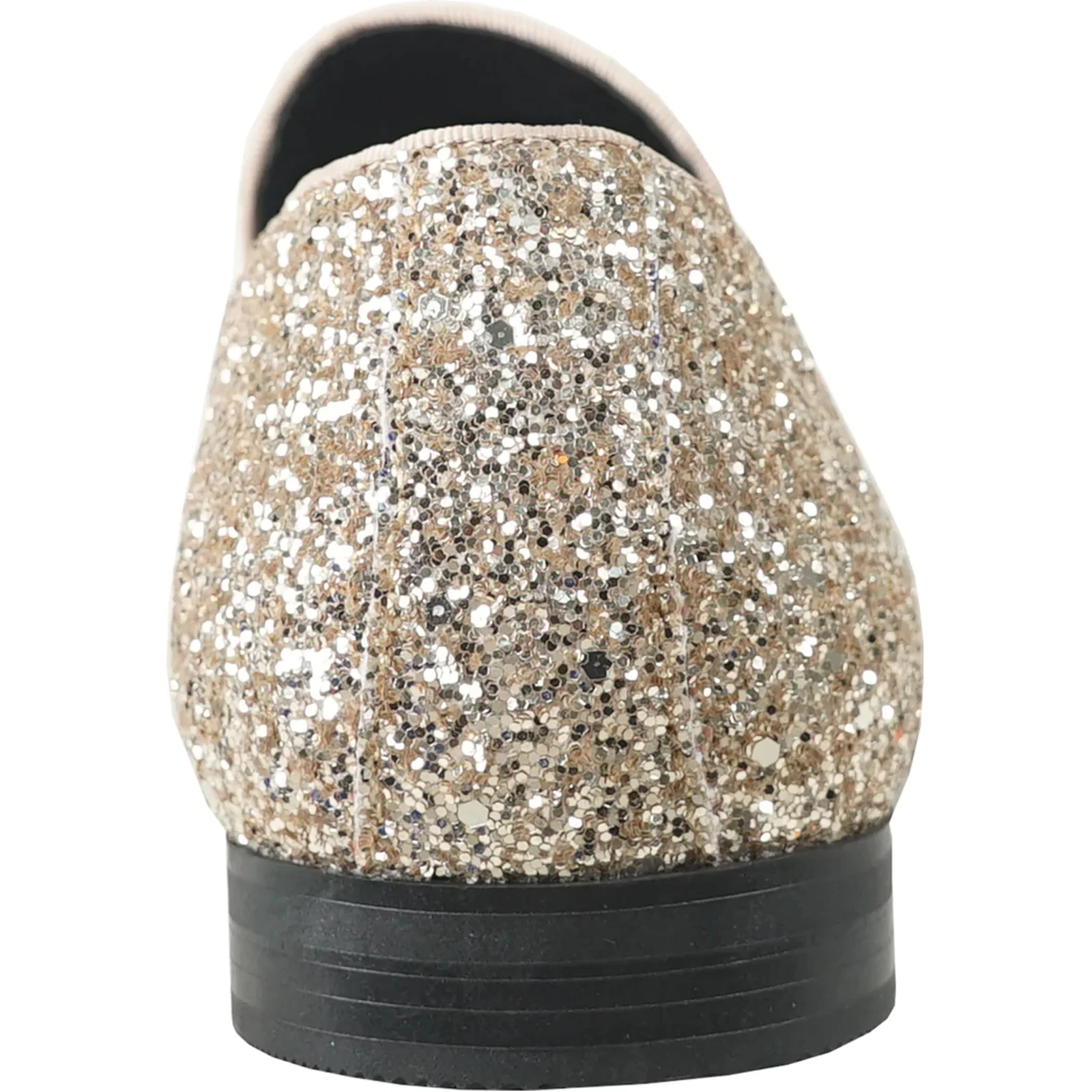 Mens Modern Glitter Sequin Prom Tuxedo Buckle Loafer in Gold - Image 5