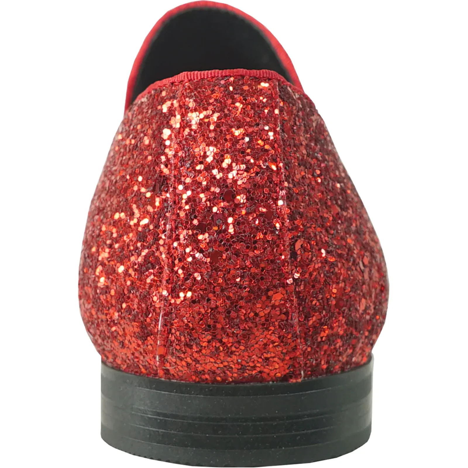 Mens Modern Glitter Sequin Prom Tuxedo Buckle Loafer in Red - Image 5