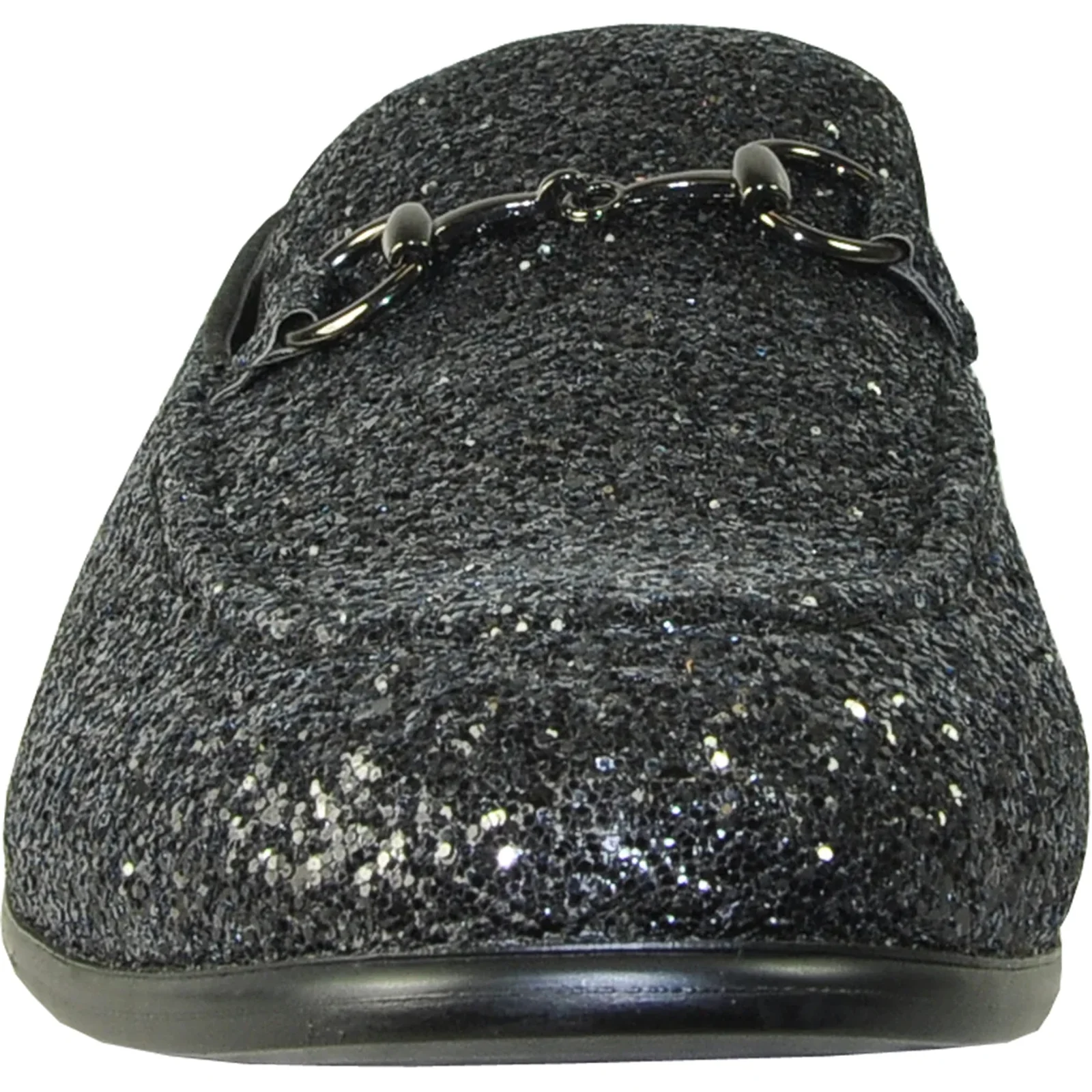 Mens Modern Glitter Sequin Prom Tuxedo Loafer in Black - Image 4