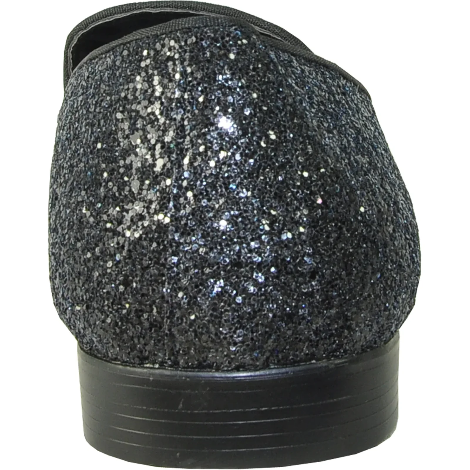 Mens Modern Glitter Sequin Prom Tuxedo Loafer in Black - Image 5