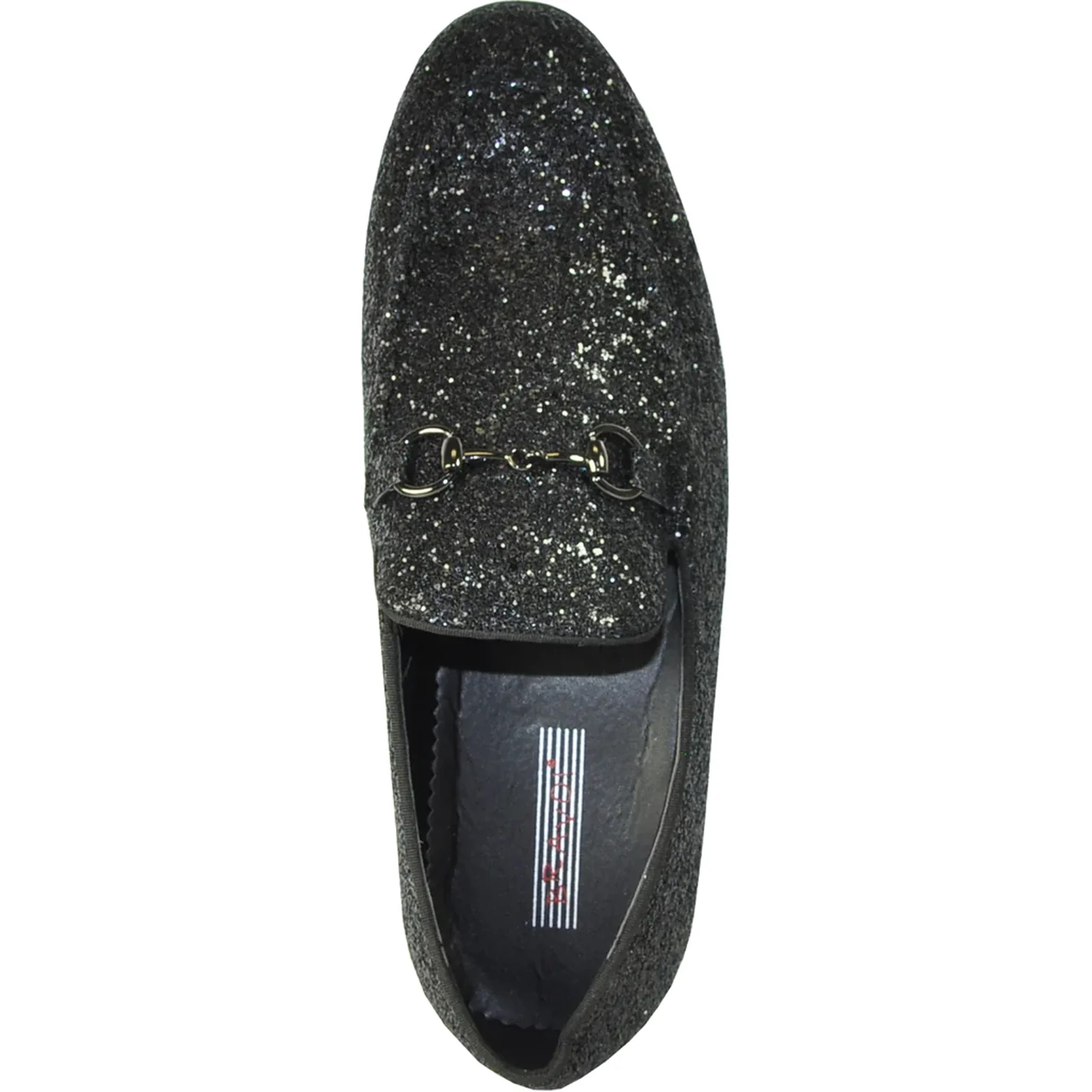 Mens Modern Glitter Sequin Prom Tuxedo Loafer in Black - Image 6