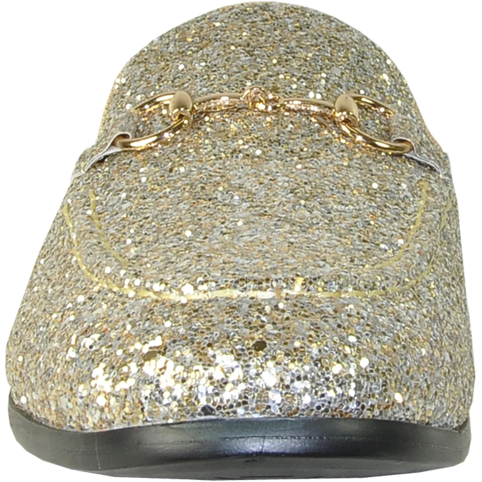 Mens Modern Glitter Sequin Prom Tuxedo Loafer in Gold - Image 4