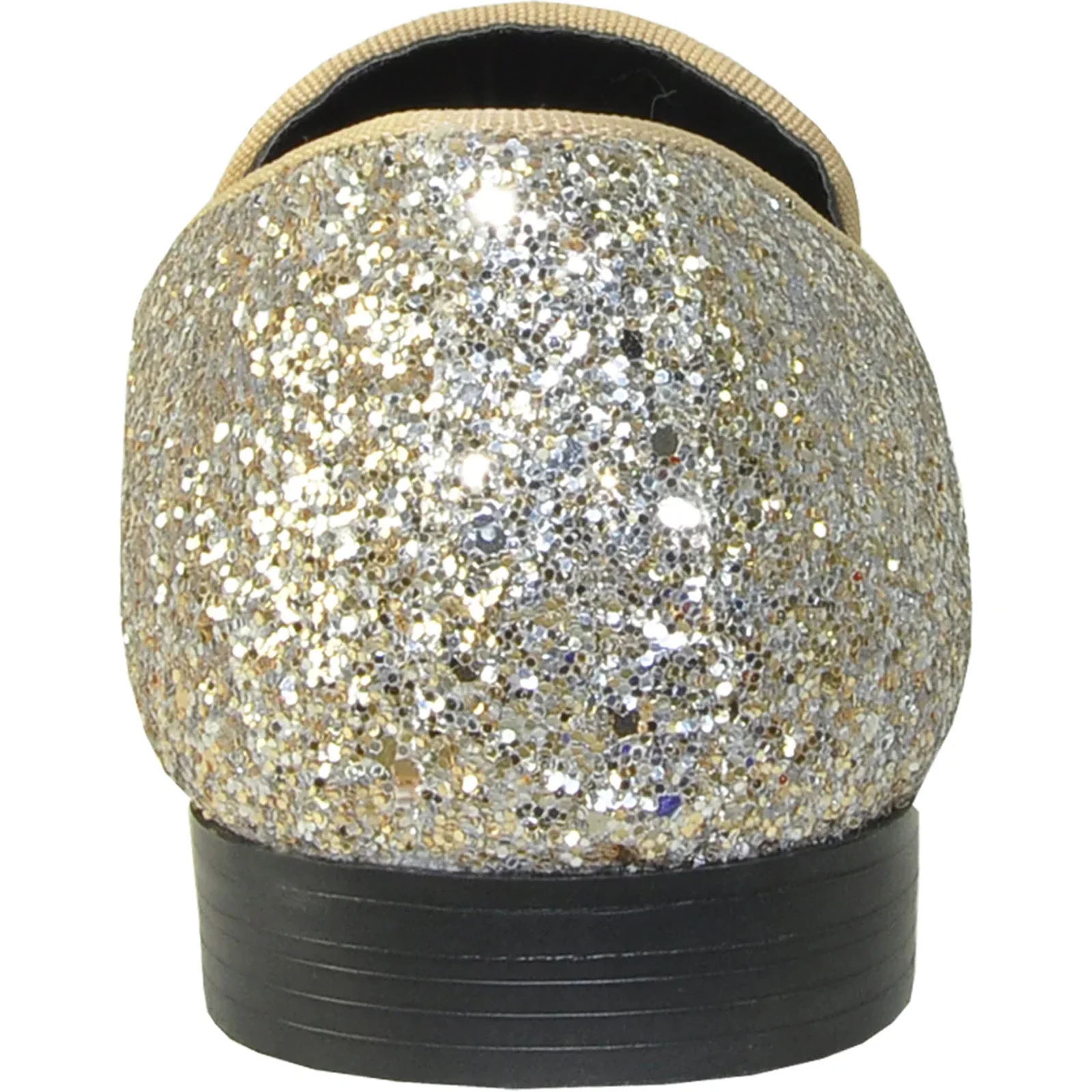 Mens Modern Glitter Sequin Prom Tuxedo Loafer in Gold - Image 5