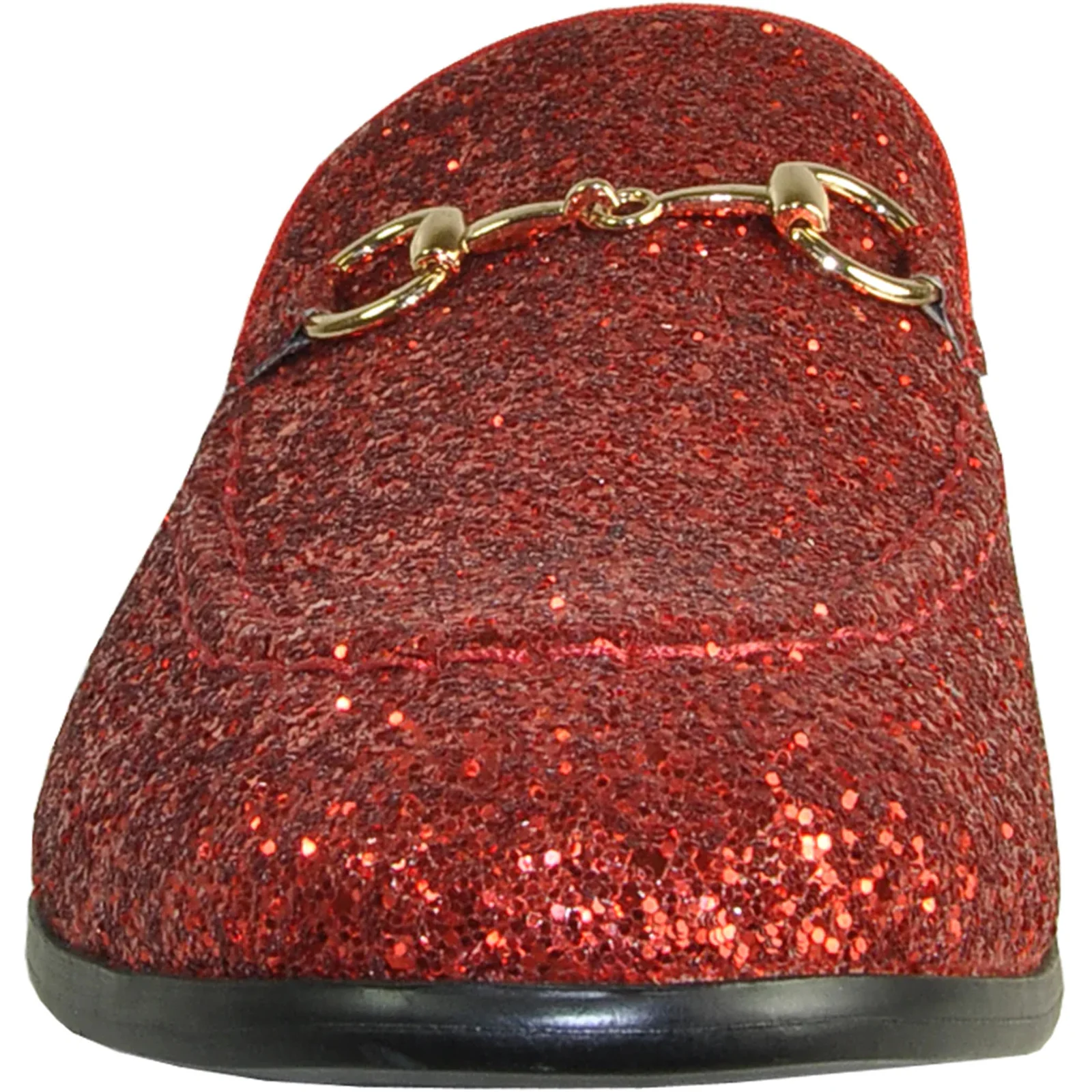 Mens Modern Glitter Sequin Prom Tuxedo Loafer in Red - Image 4