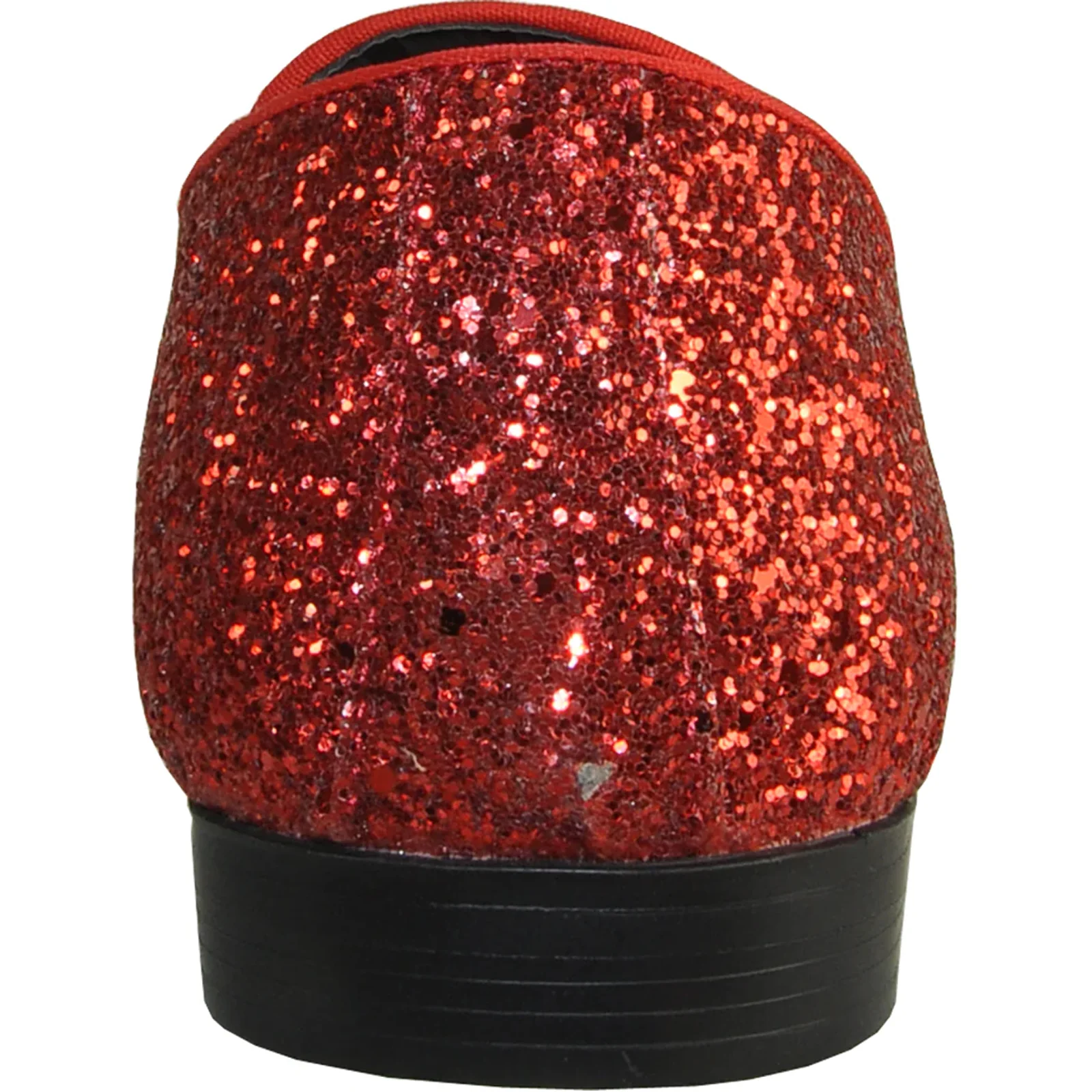 Mens Modern Glitter Sequin Prom Tuxedo Loafer in Red - Image 5