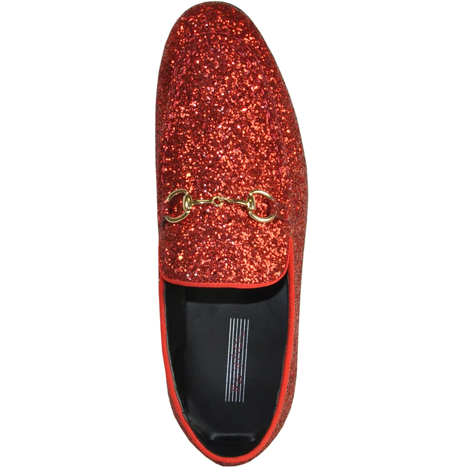 Mens Modern Glitter Sequin Prom Tuxedo Loafer in Red - Image 6
