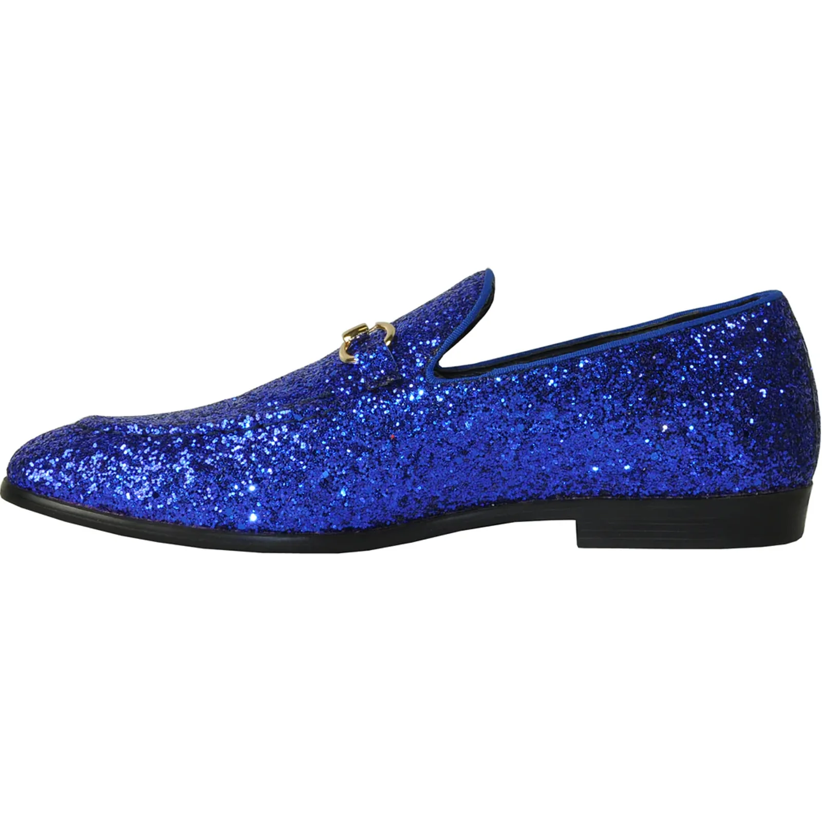 Mens Modern Glitter Sequin Prom Tuxedo Loafer in Royal Blue - Image 3