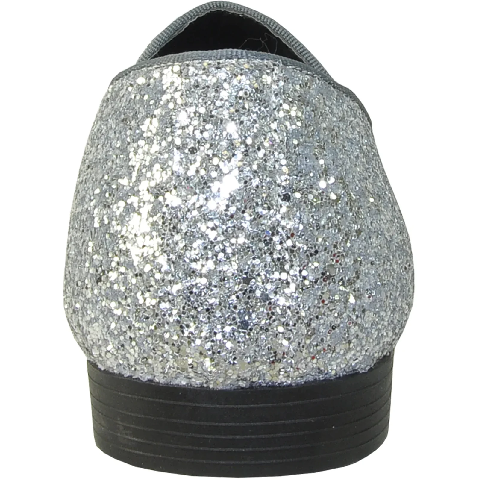 Mens Modern Glitter Sequin Prom Tuxedo Loafer in Silver Grey - Image 5