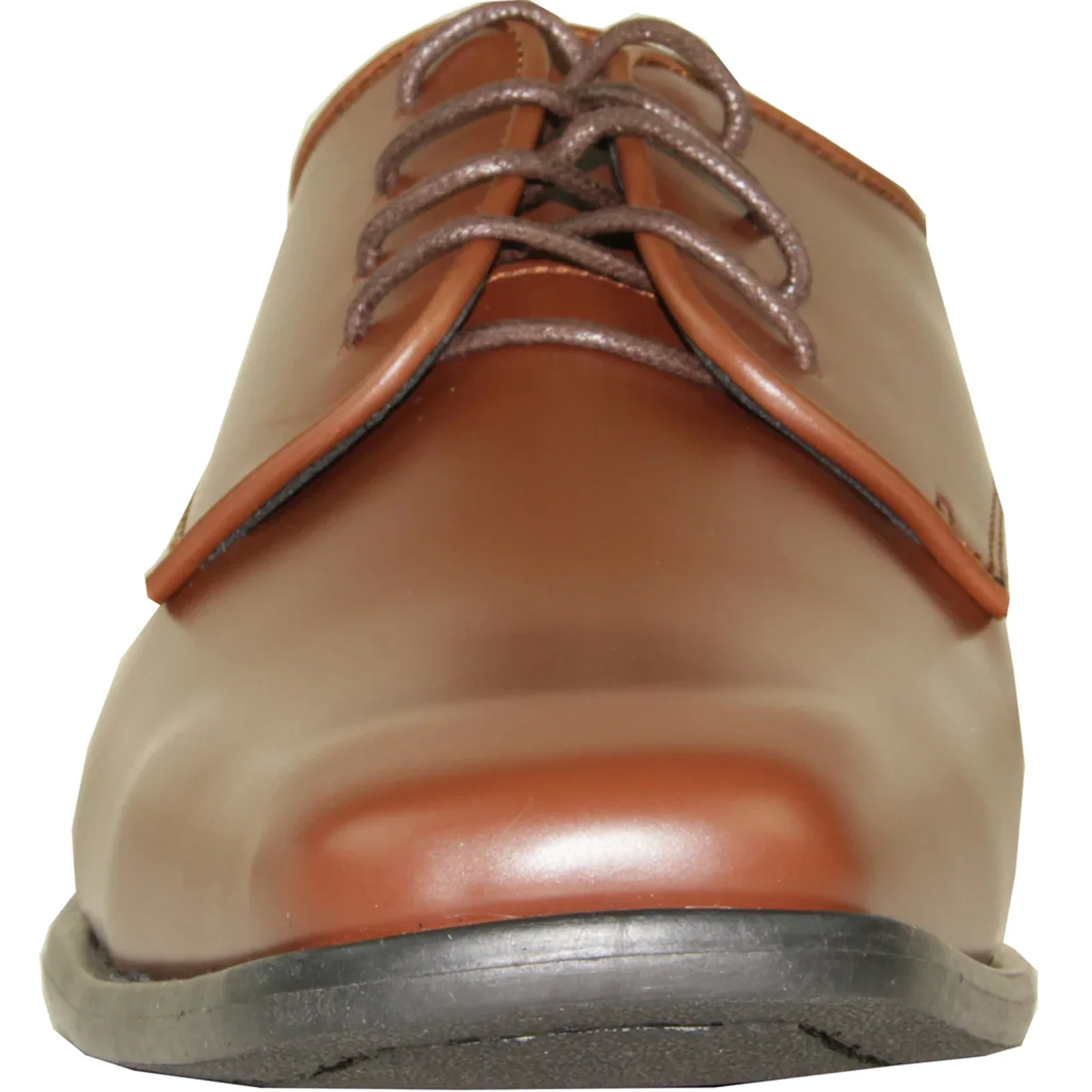 Mens Modern Pointy Square Toe Oxford Dress Shoe in Cognac - Image 4