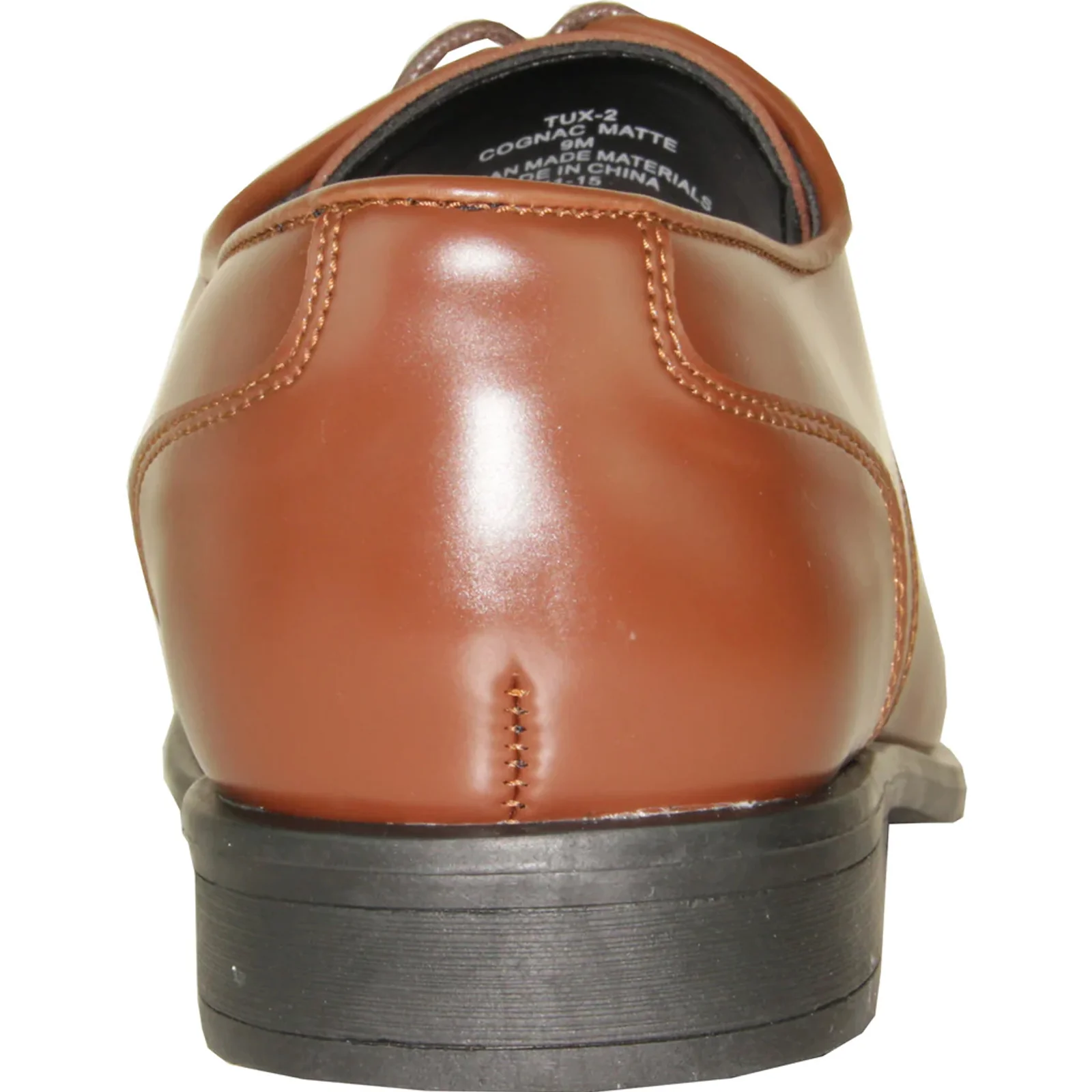 Mens Modern Pointy Square Toe Oxford Dress Shoe in Cognac - Image 5