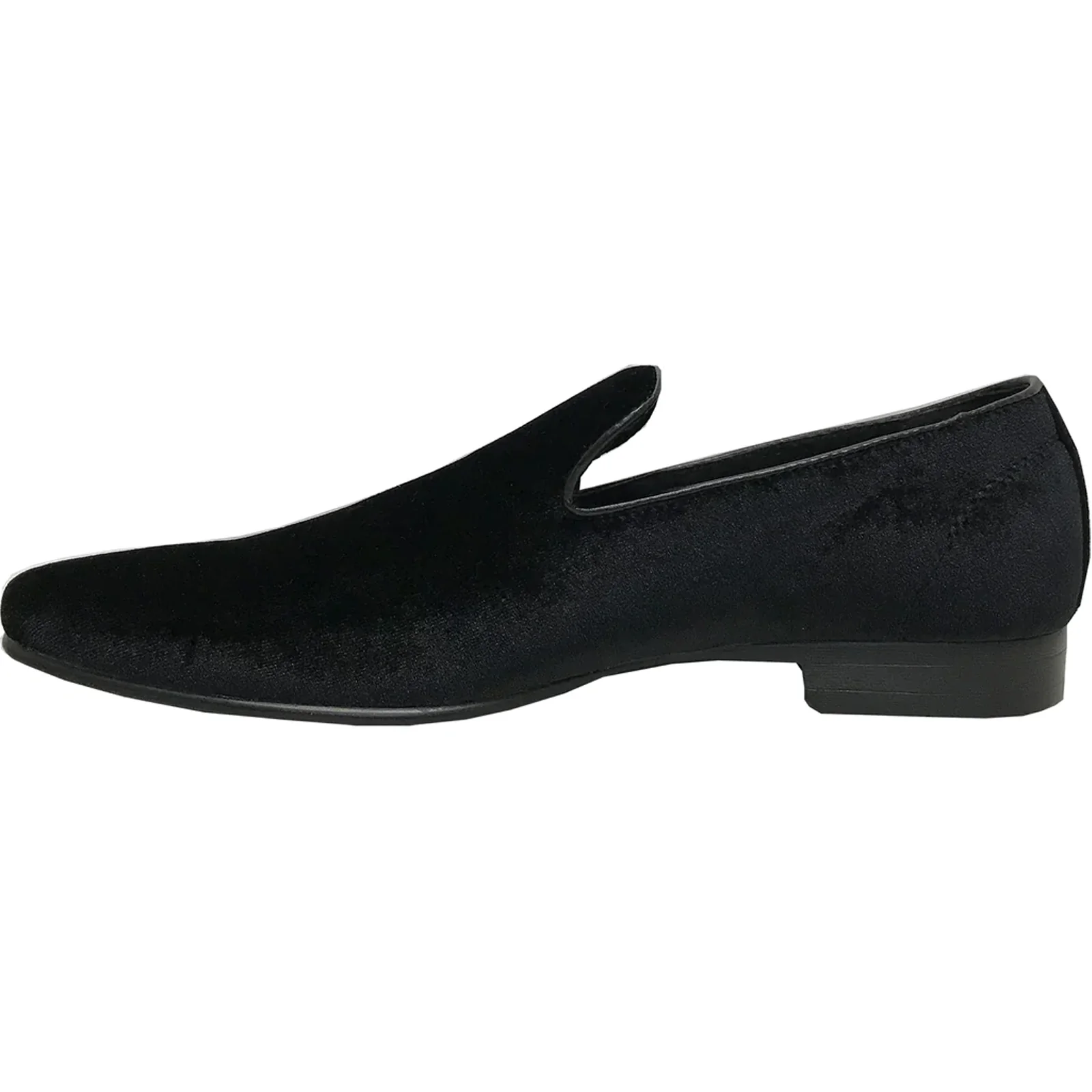 Mens Modern Slip On Velvet Tuxedo Loafer in Black - Image 3