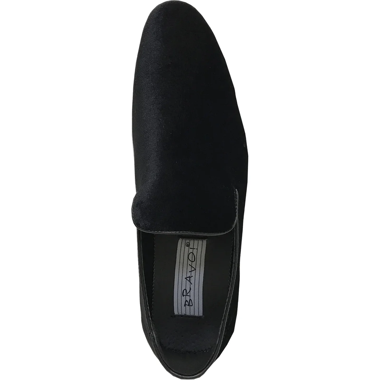 Mens Modern Slip On Velvet Tuxedo Loafer in Black - Image 6