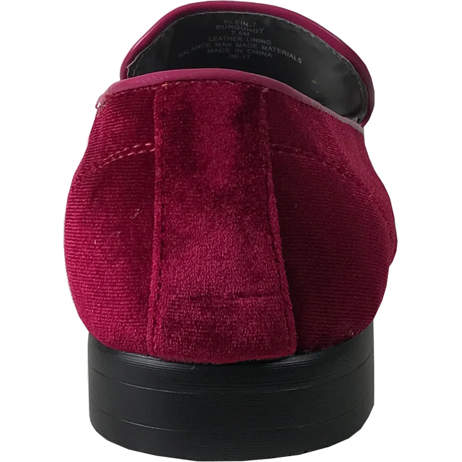 Mens Modern Slip On Velvet Tuxedo Loafer in Burgundy - Image 5