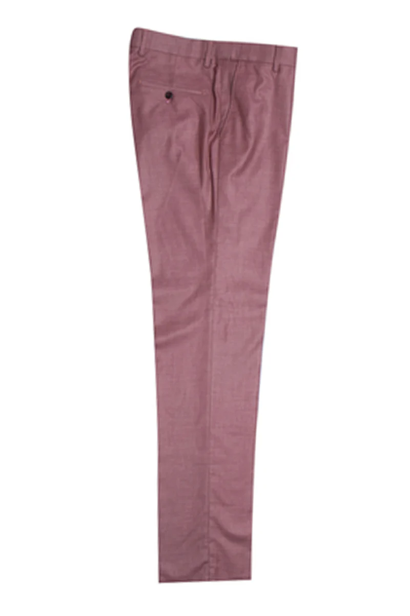 Men's One Button Peak Lapel Vested Stacy Adams Sharkskin Suit in Salmon Pink - Image 4