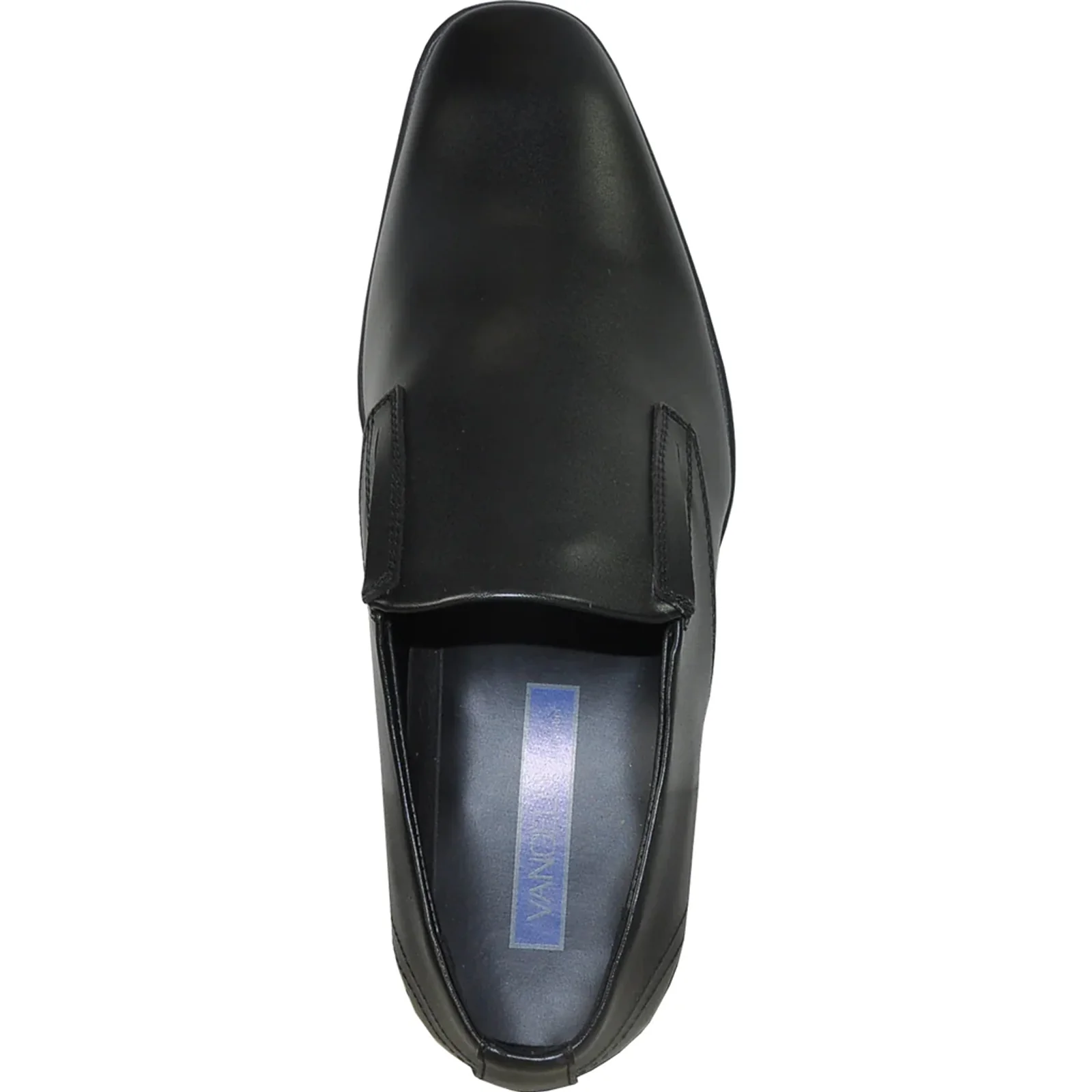 Mens Plain Pointy Square Toe Dress Loafter in Black - Image 6