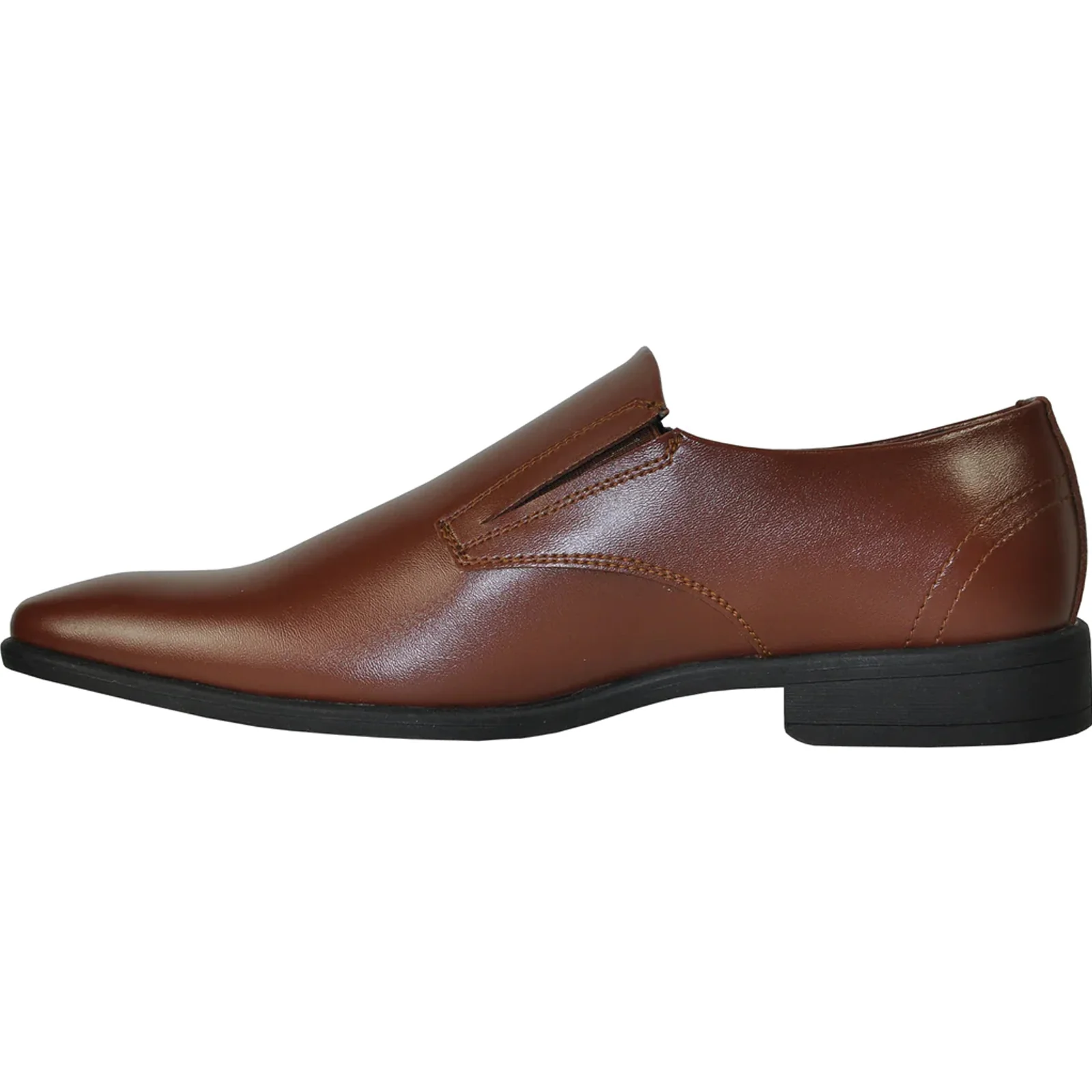 Mens Plain Pointy Square Toe Dress Loafter in Brown - Image 3