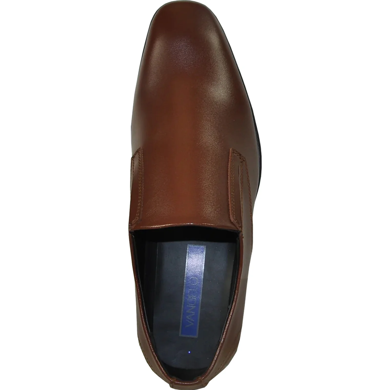 Mens Plain Pointy Square Toe Dress Loafter in Brown - Image 6