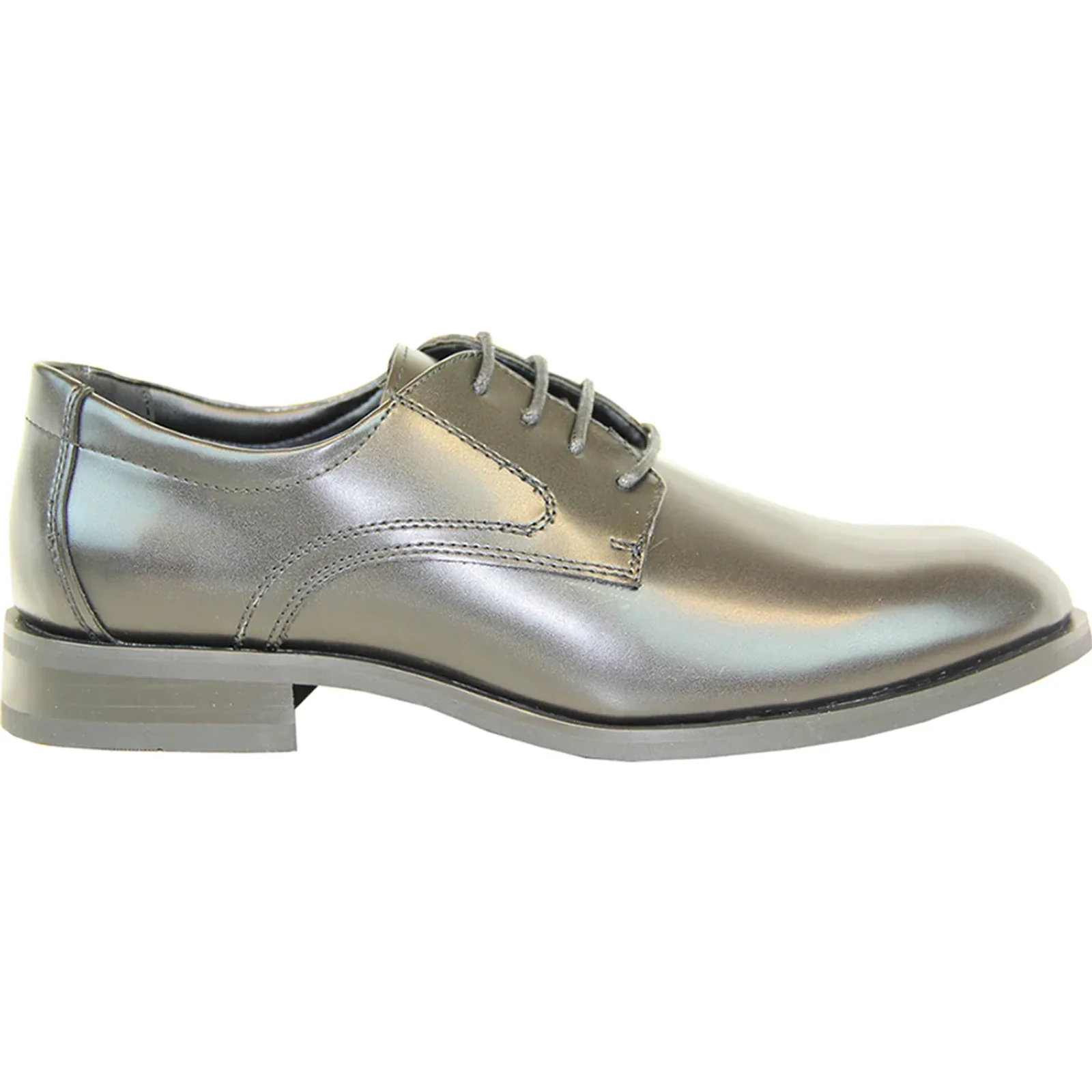 Mens Plain Round Toe Oxford Dress Shoe in Black - Image 2