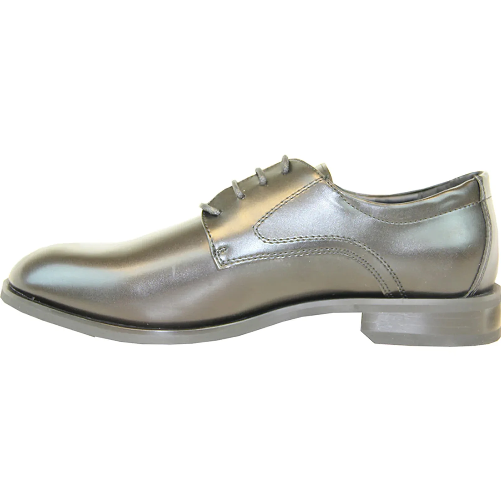 Mens Plain Round Toe Oxford Dress Shoe in Black - Image 3