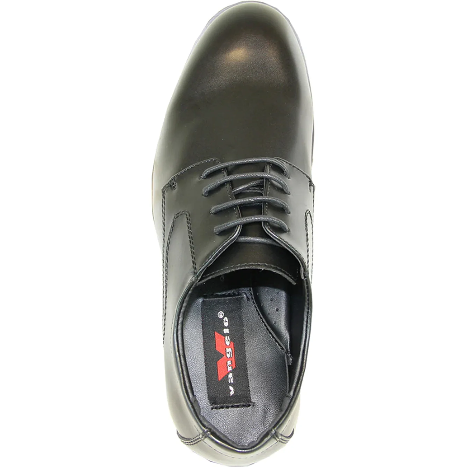 Mens Plain Round Toe Oxford Dress Shoe in Black - Image 6