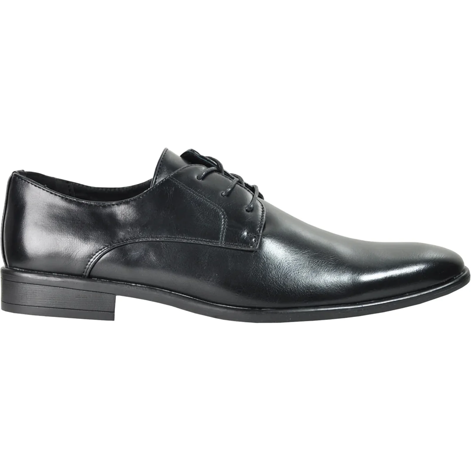 Mens Pointed Plain Toe Oxford Dress Shoe in Black - Image 2