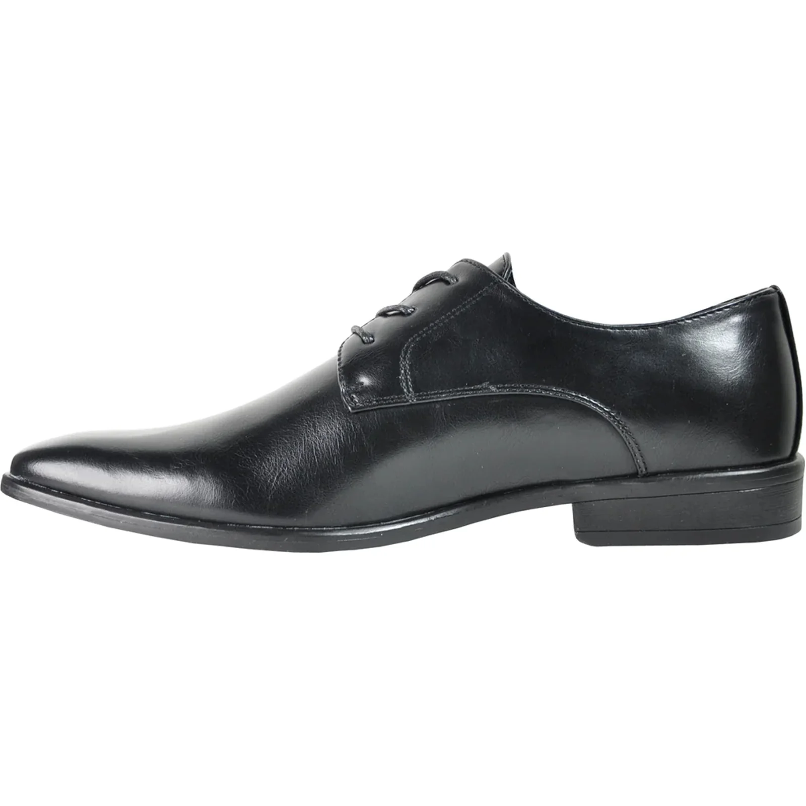 Mens Pointed Plain Toe Oxford Dress Shoe in Black - Image 3