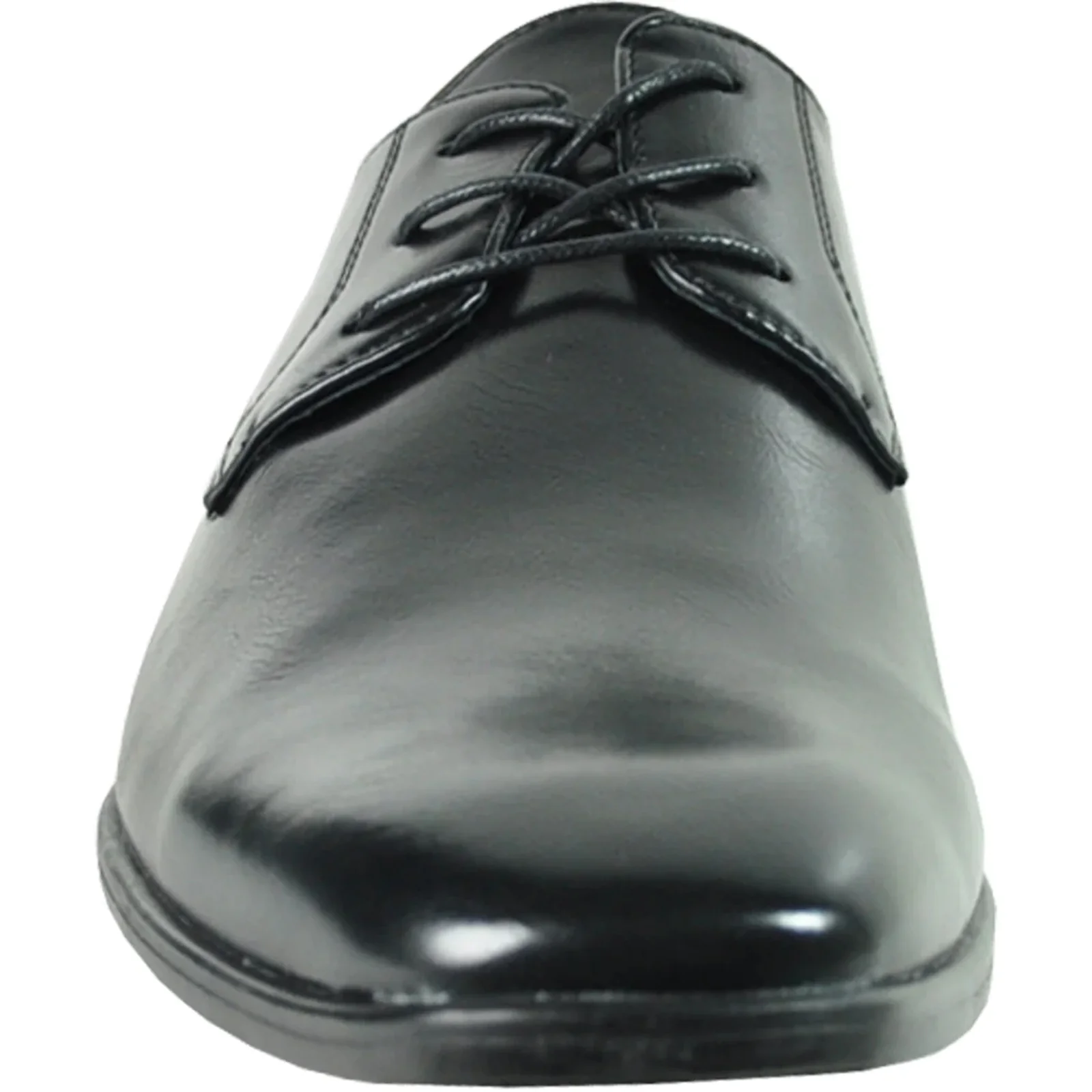 Mens Pointed Plain Toe Oxford Dress Shoe in Black - Image 4