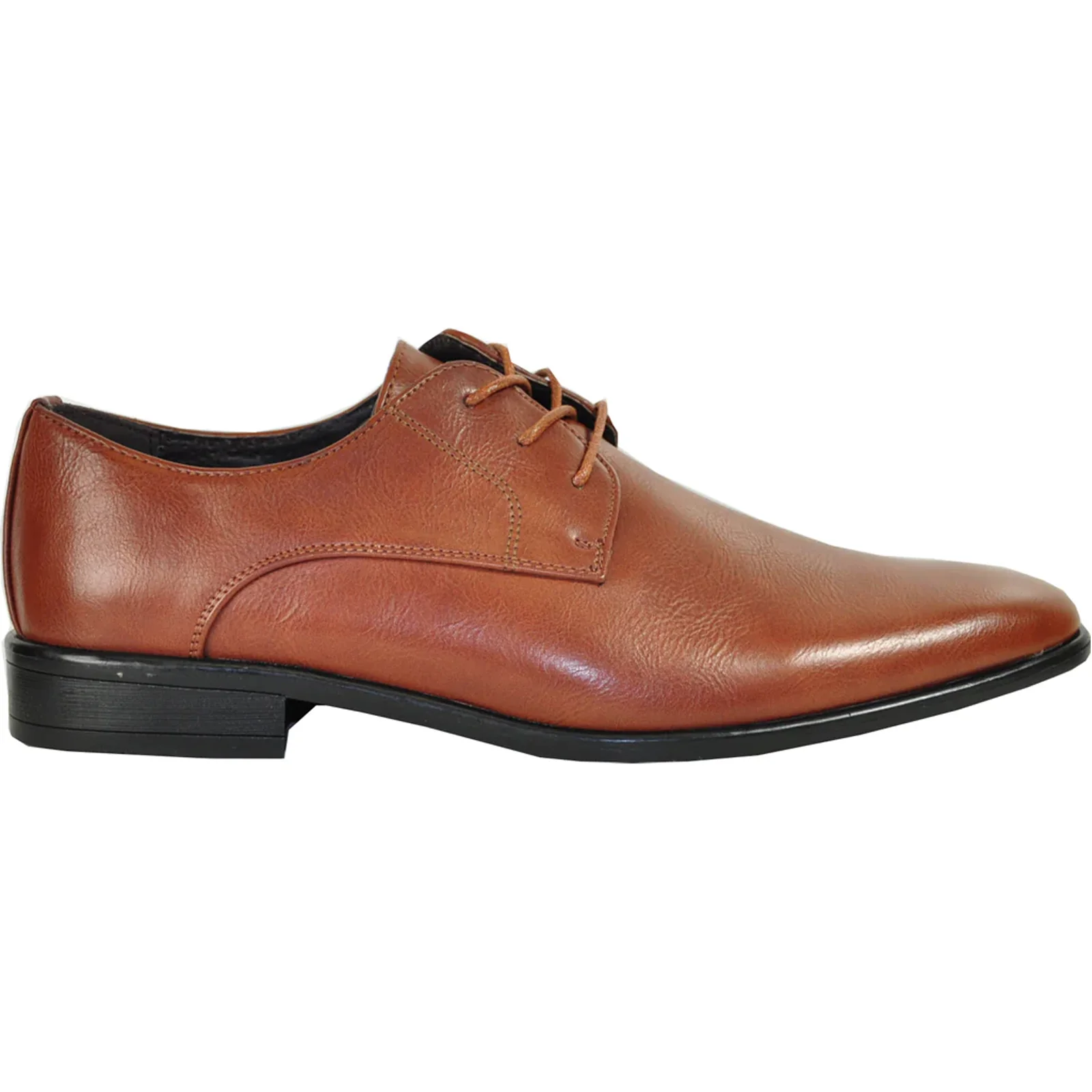 Mens Pointed Plain Toe Oxford Dress Shoe in Brown - Image 2