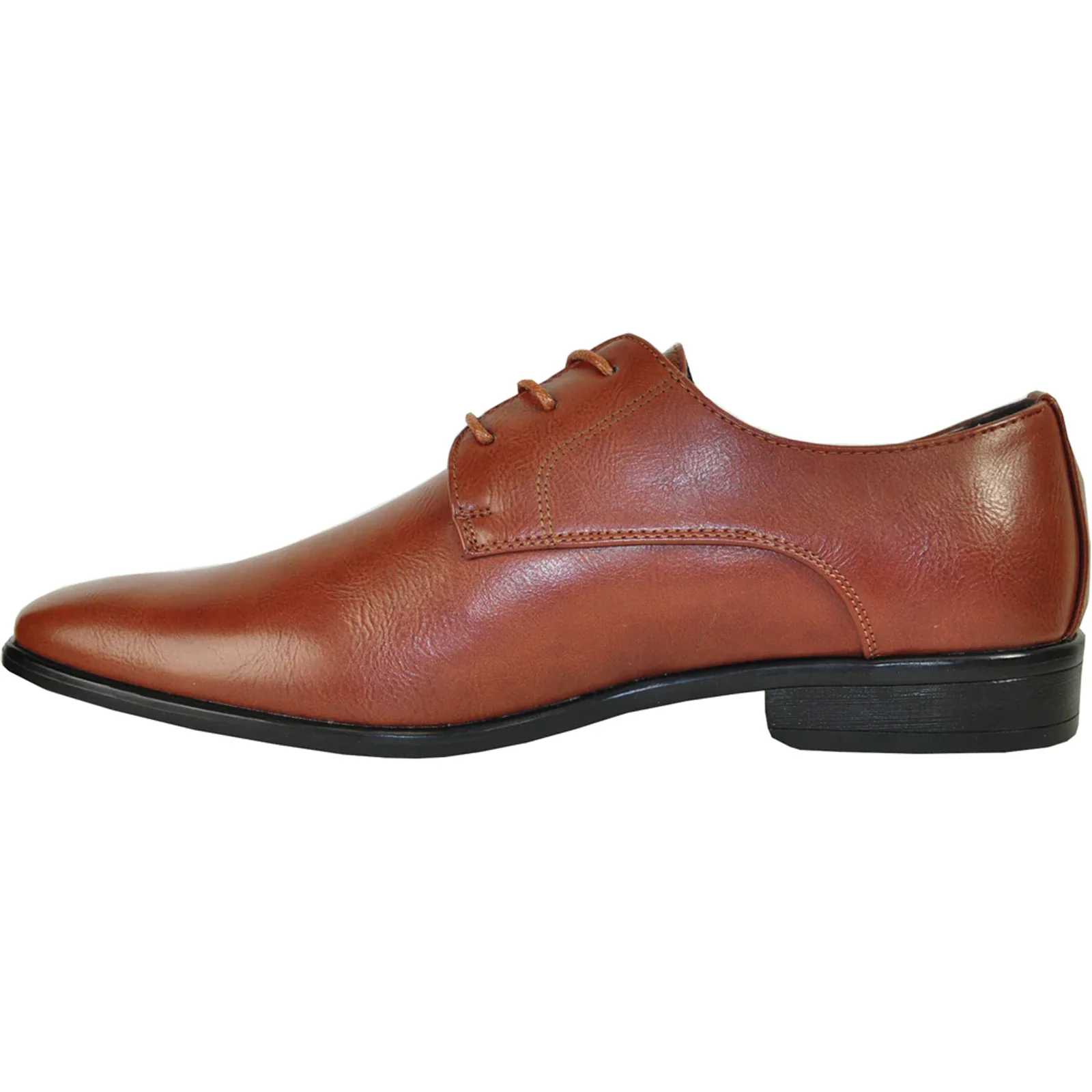 Mens Pointed Plain Toe Oxford Dress Shoe in Brown - Image 3