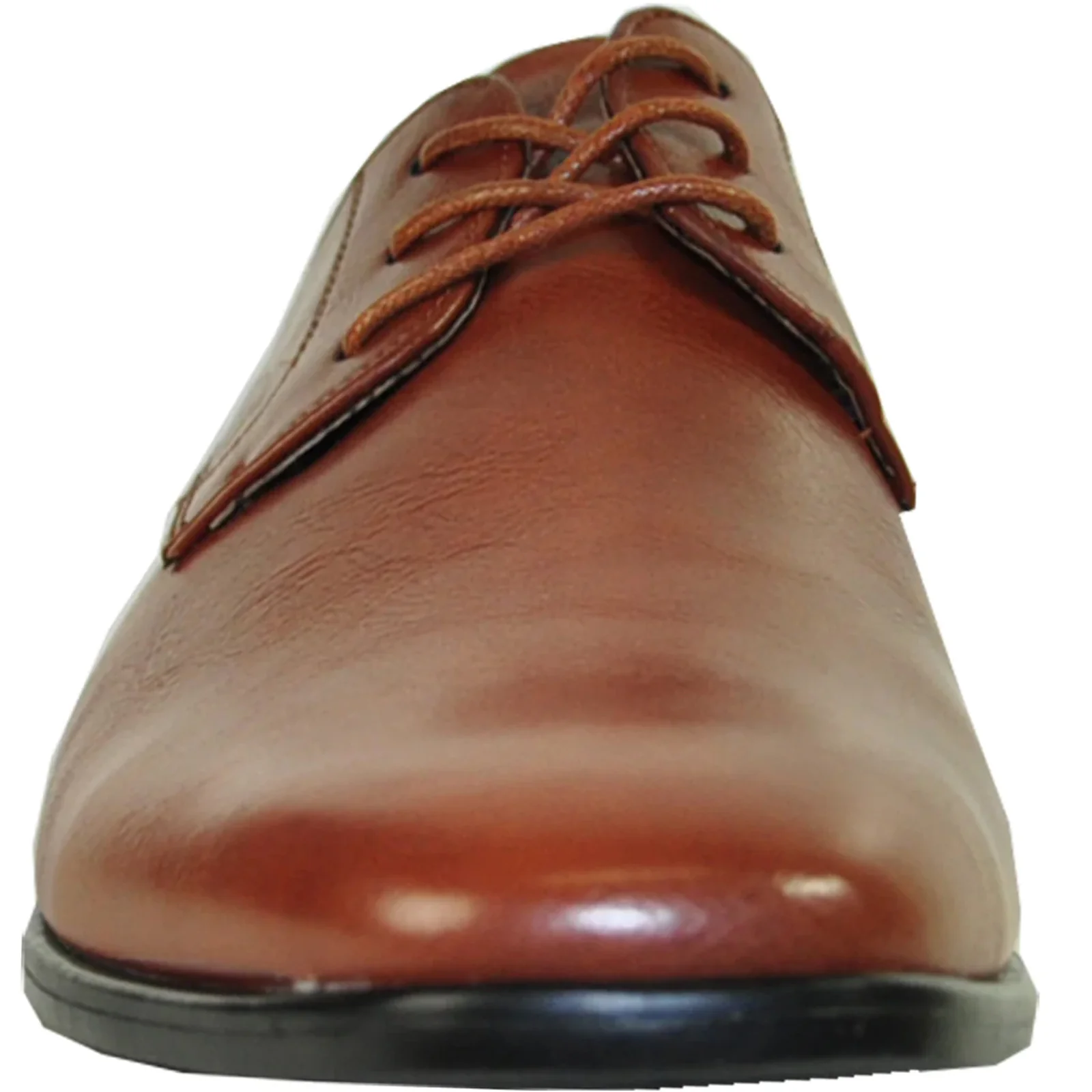 Mens Pointed Plain Toe Oxford Dress Shoe in Brown - Image 4