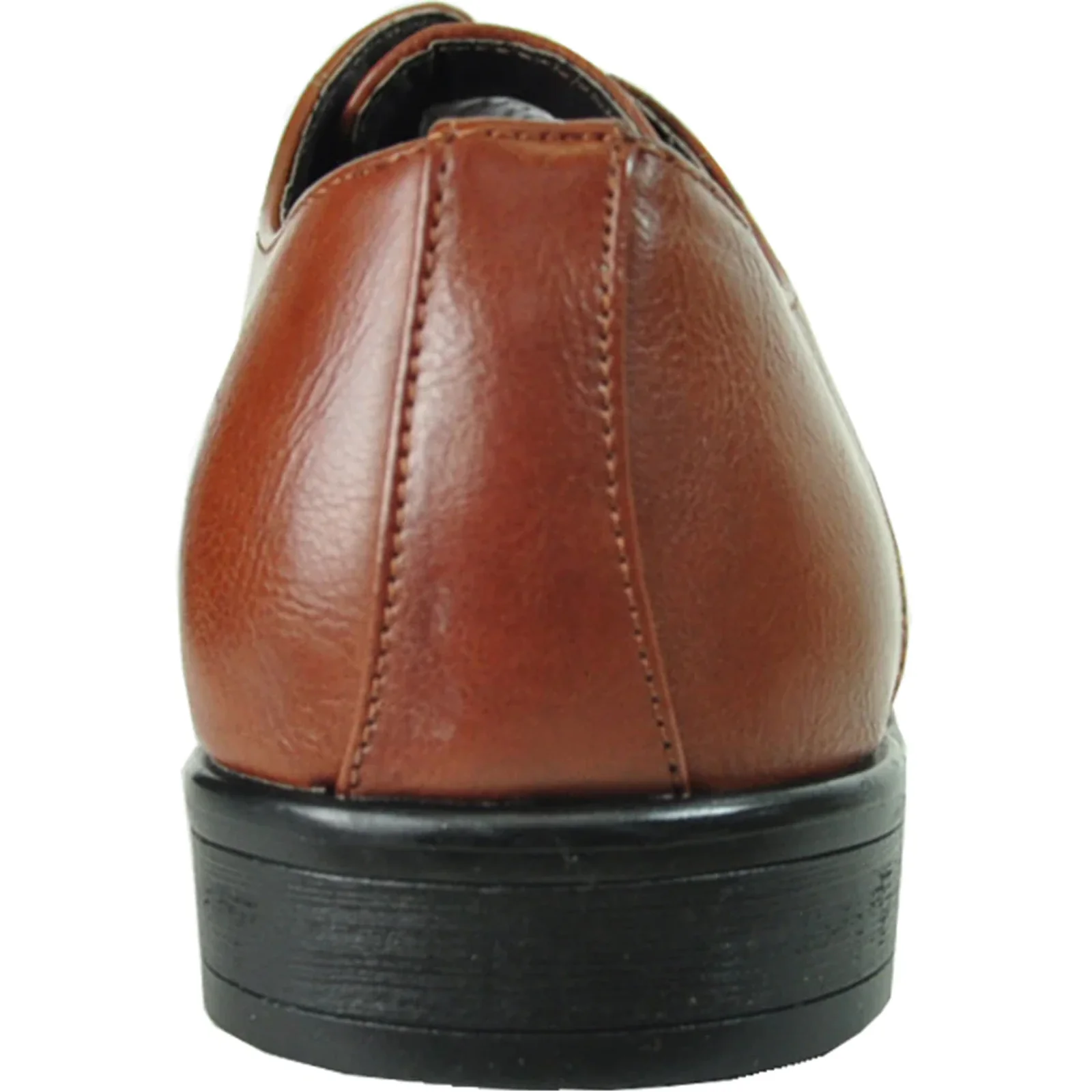 Mens Pointed Plain Toe Oxford Dress Shoe in Brown - Image 5