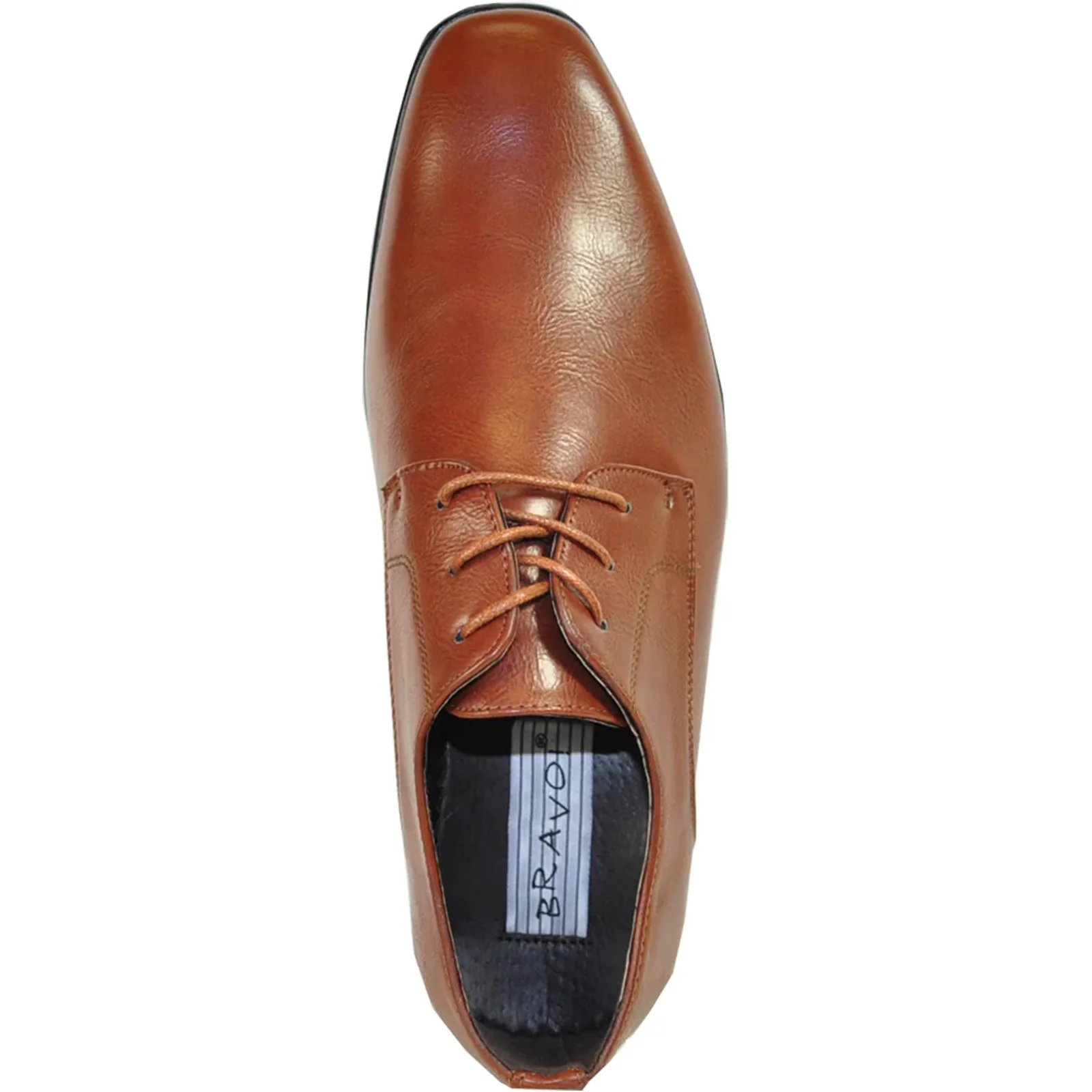 Mens Pointed Plain Toe Oxford Dress Shoe in Brown - Image 6