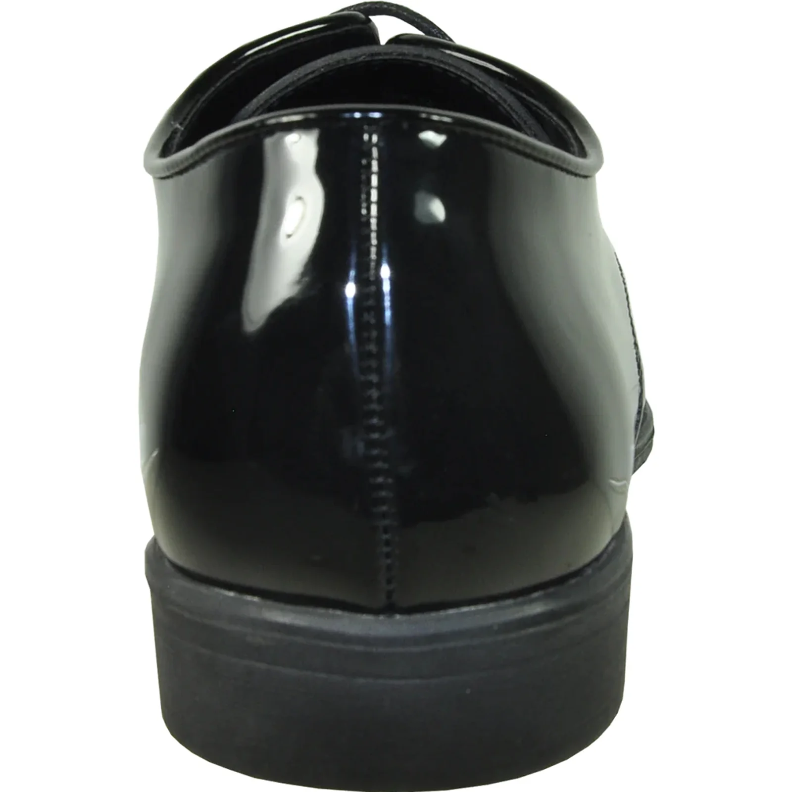 Mens Shiny Patent Plain Toe Tuxedo Dress Shoe in Black - Image 5