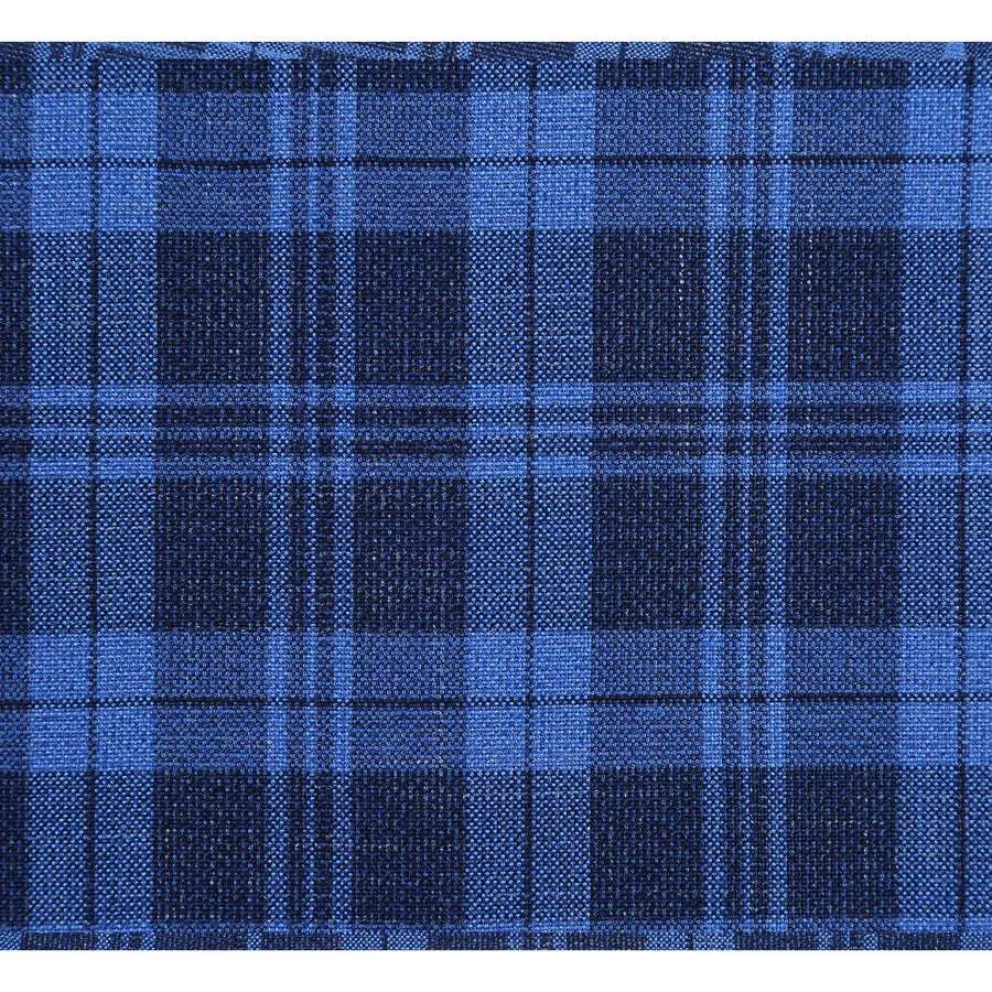 Mens Slim Fit Two Button Sport Coat Blazer in Royal & Navy Blue Windowpane Plaid - Image 6