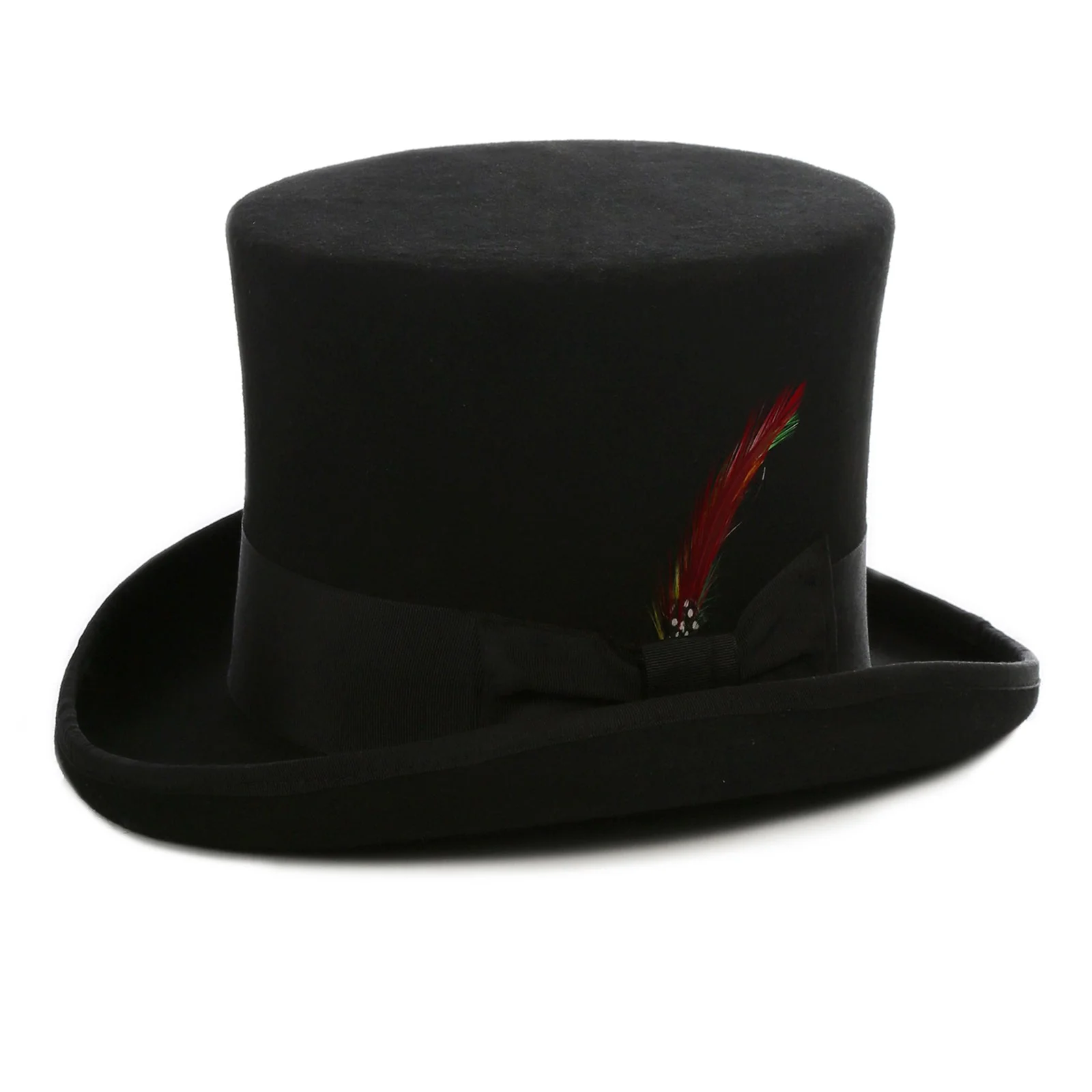 Men's Tall 100% Wool Dress Top Hat in Black - Image 2