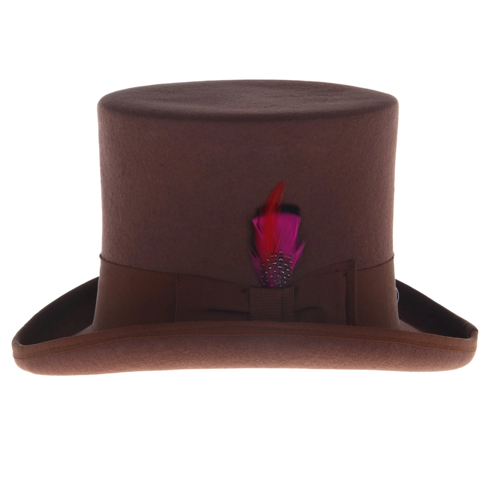 Men's Tall 100% Wool Dress Top Hat in Brown - Image 3