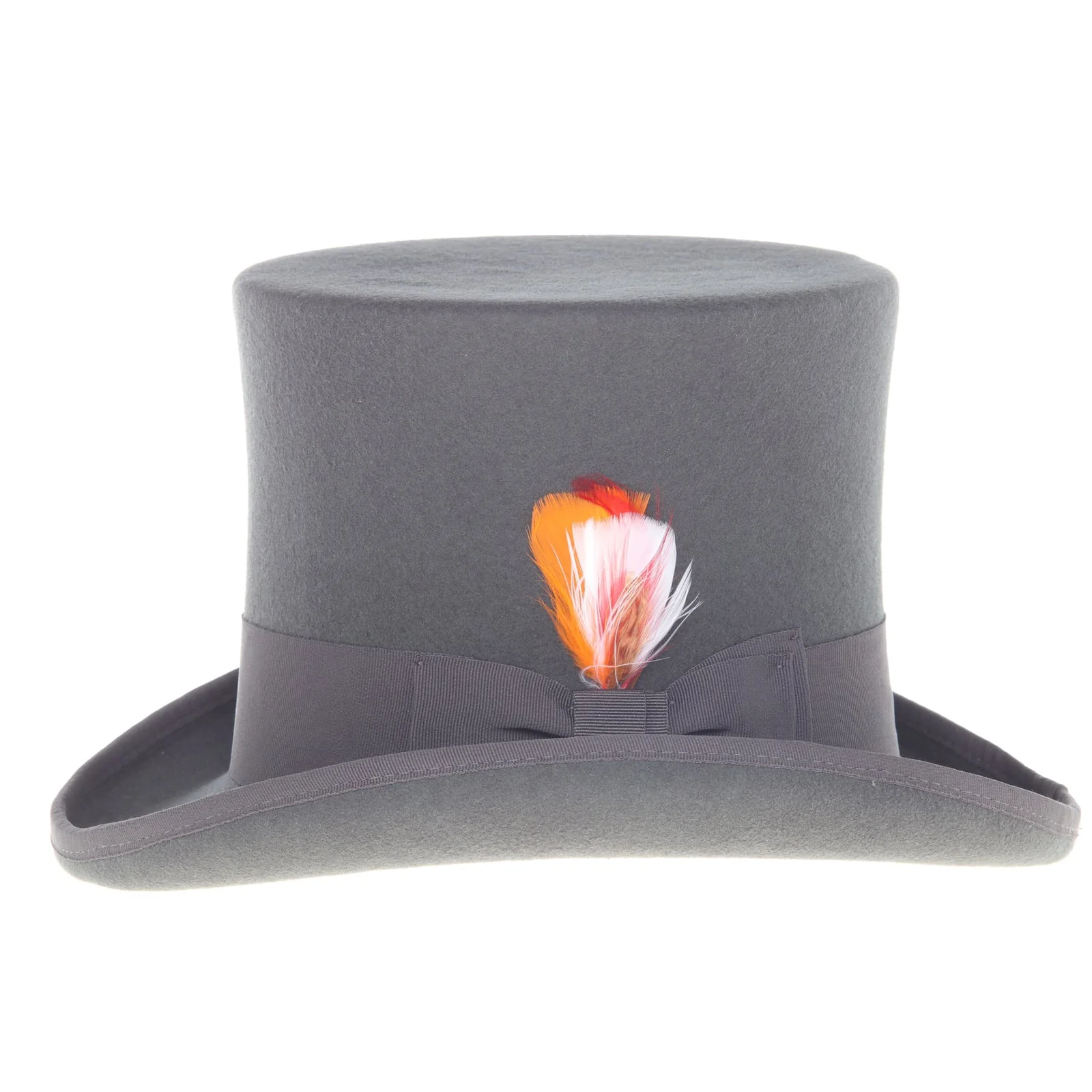 Men's Tall 100% Wool Dress Top Hat in Charcoal Grey - Image 3