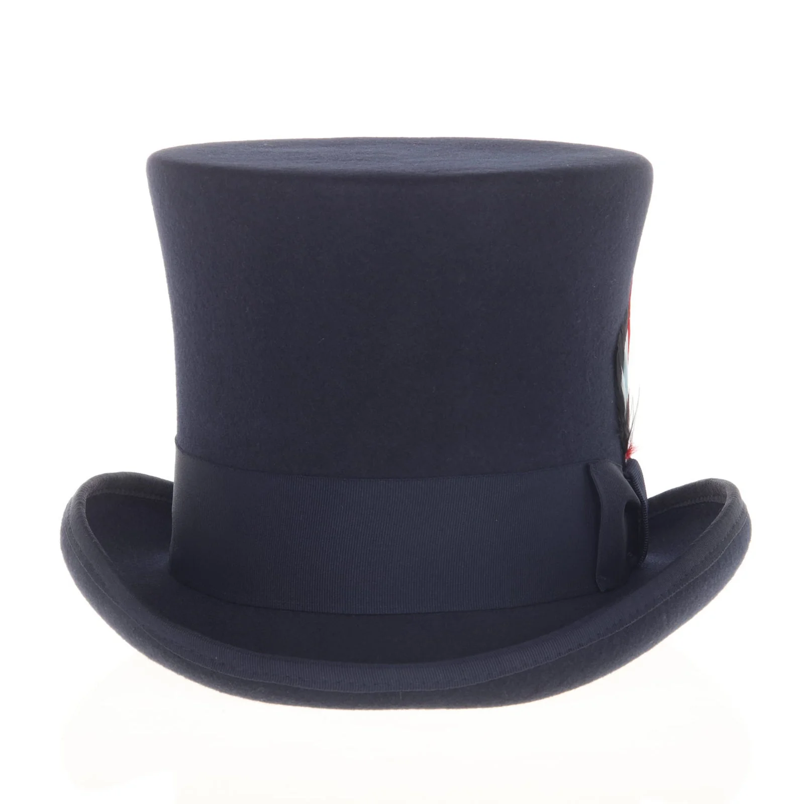Men's Tall 100% Wool Dress Top Hat in Navy Blue