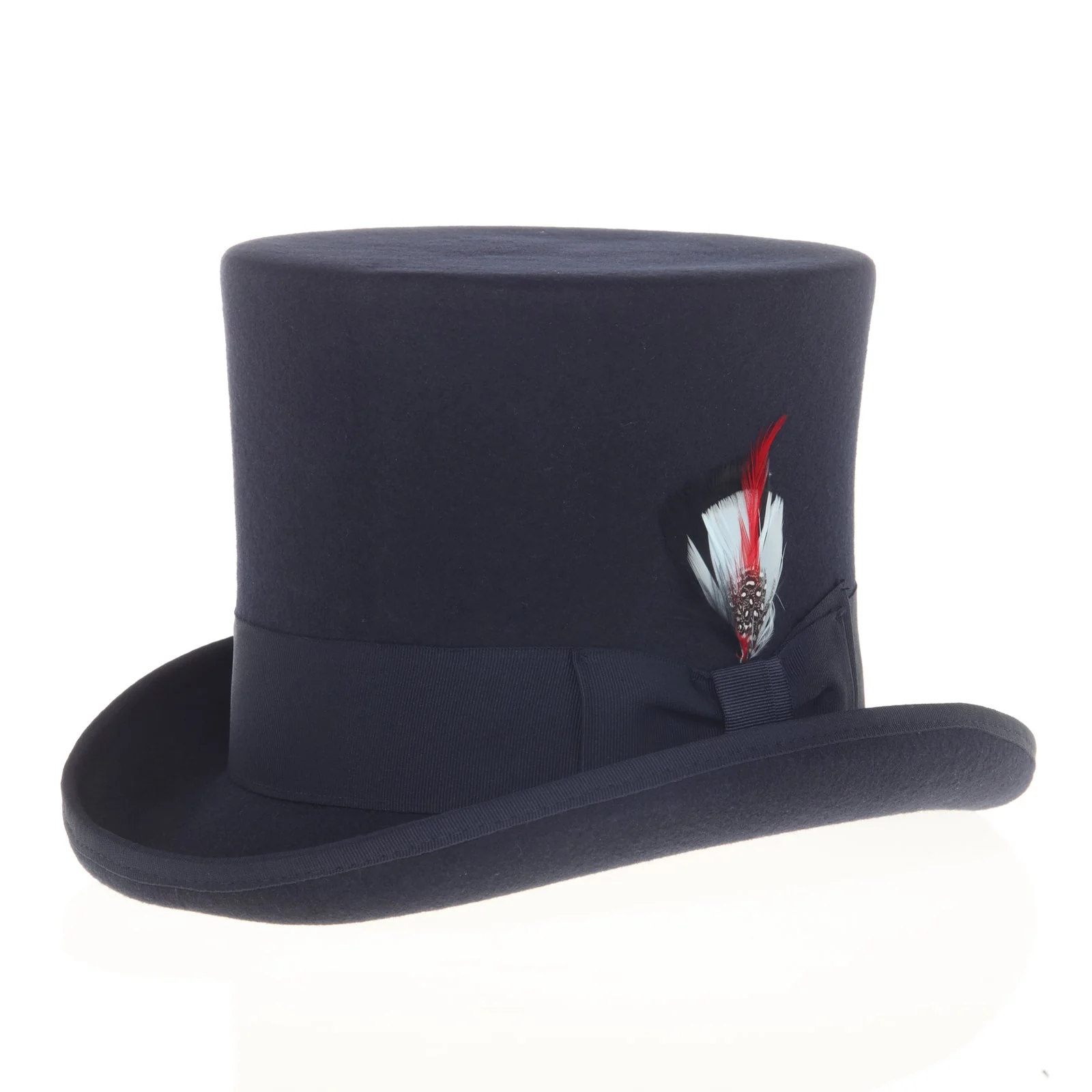 Men's Tall 100% Wool Dress Top Hat in Navy Blue - Image 2
