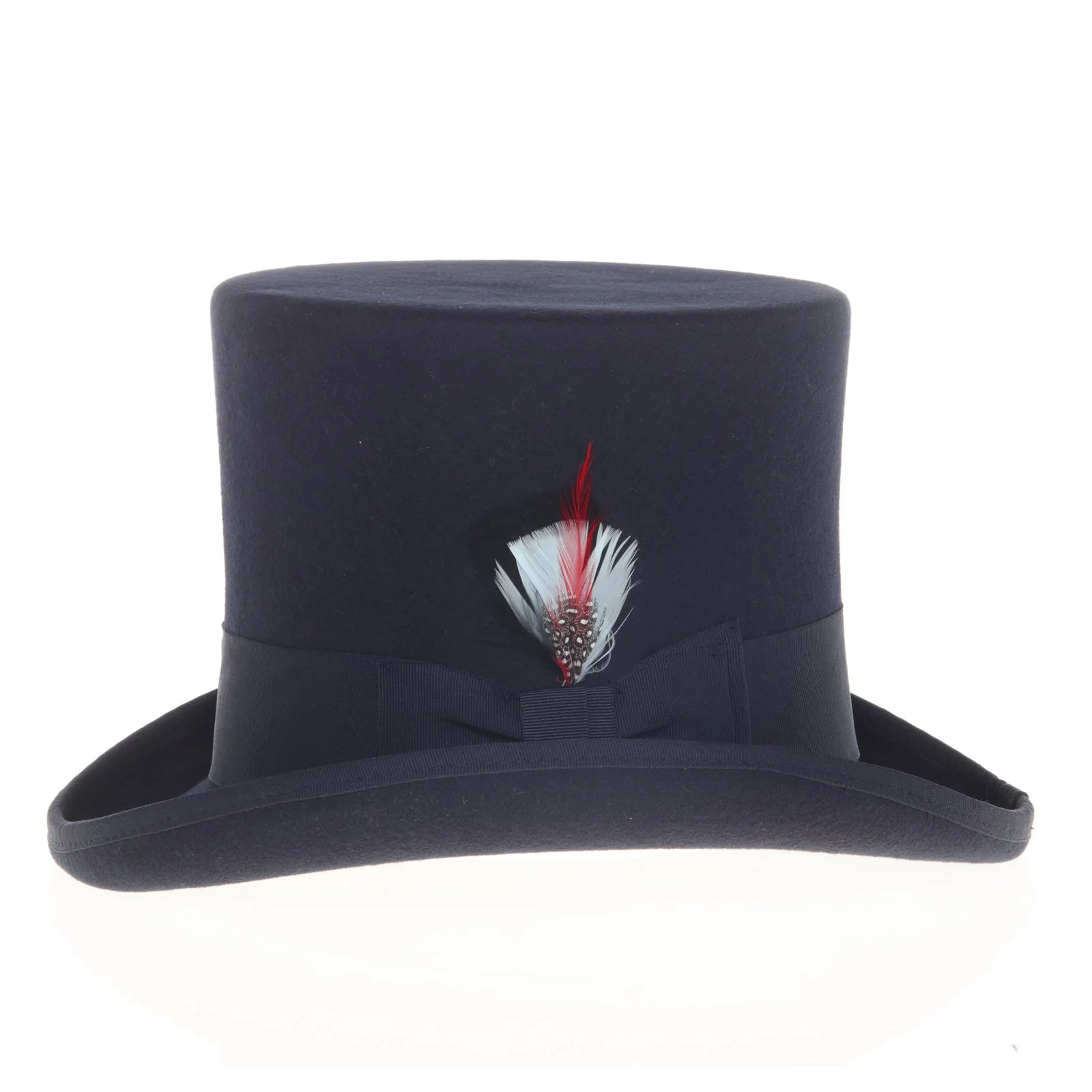 Men's Tall 100% Wool Dress Top Hat in Navy Blue - Image 3