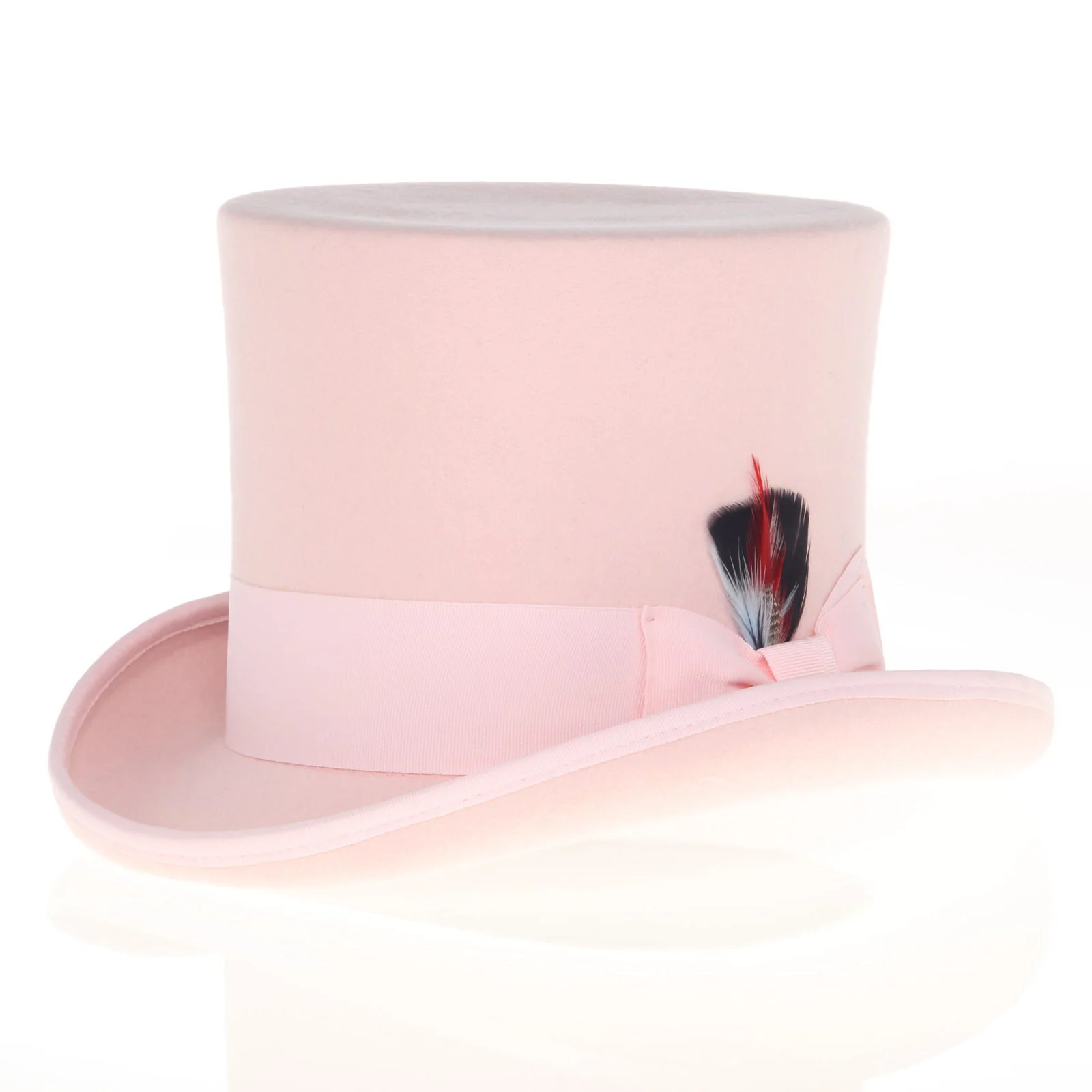 Men's Tall 100% Wool Dress Top Hat in Pink - Image 2