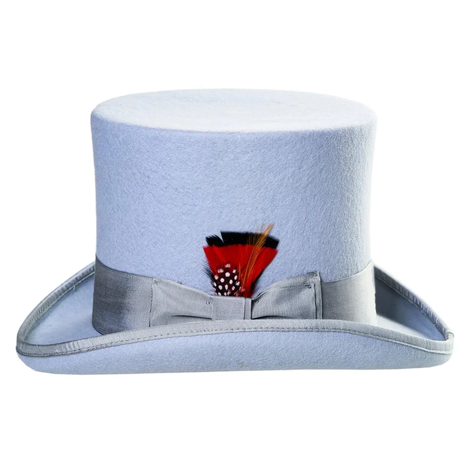 Men's Tall 100% Wool Dress Top Hat in Sky Blue - Image 2