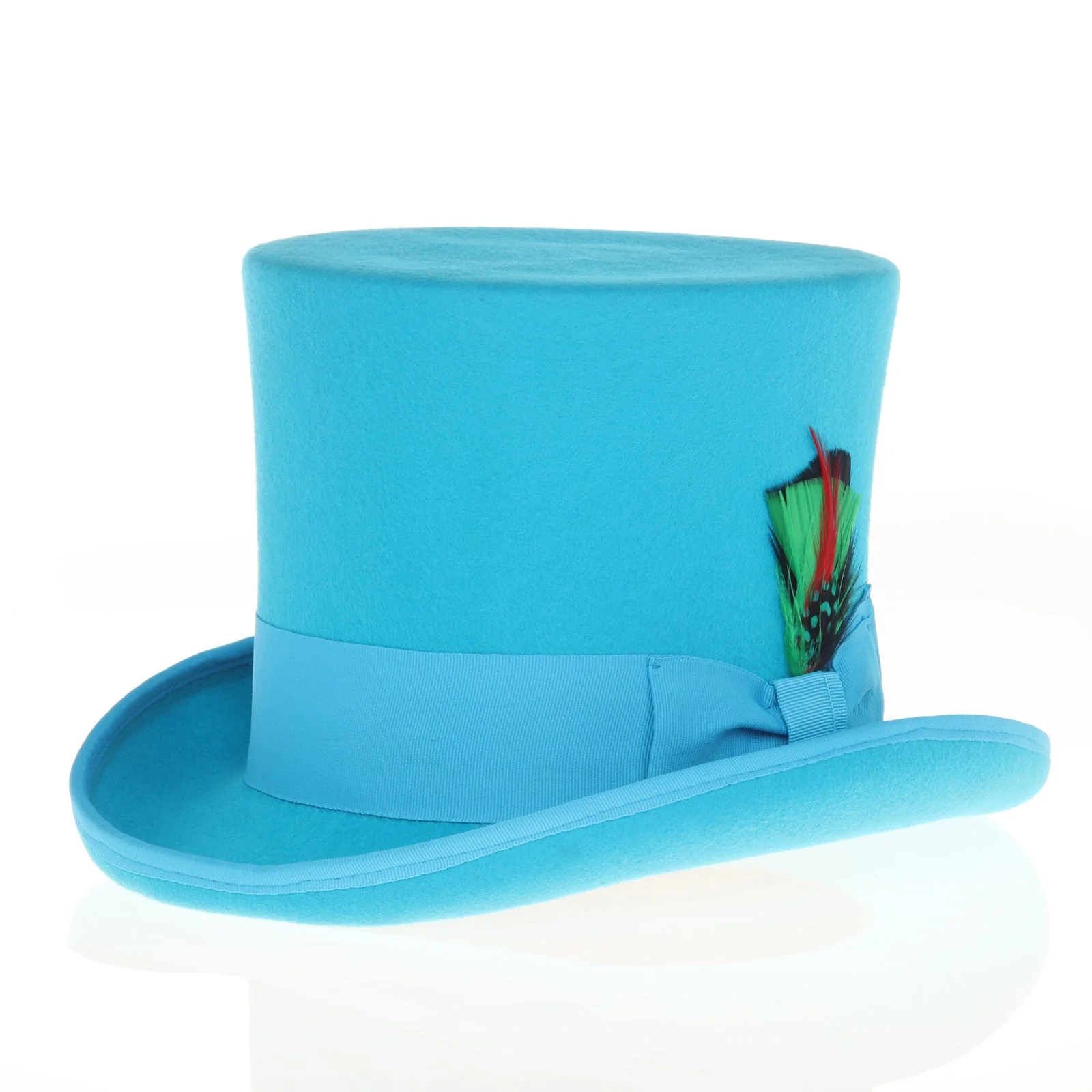 Men's Tall 100% Wool Dress Top Hat in Turquoise - Image 2