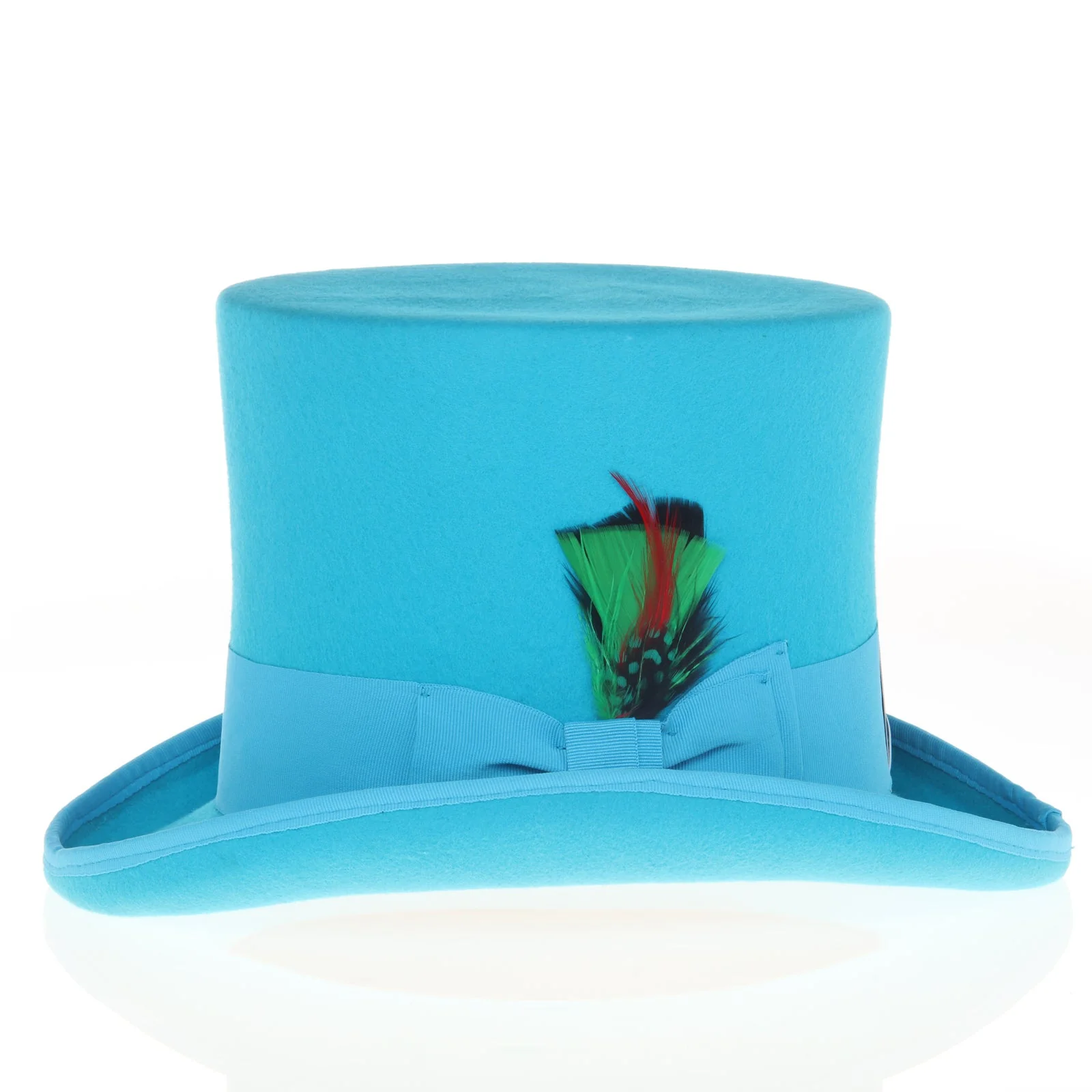 Men's Tall 100% Wool Dress Top Hat in Turquoise - Image 3