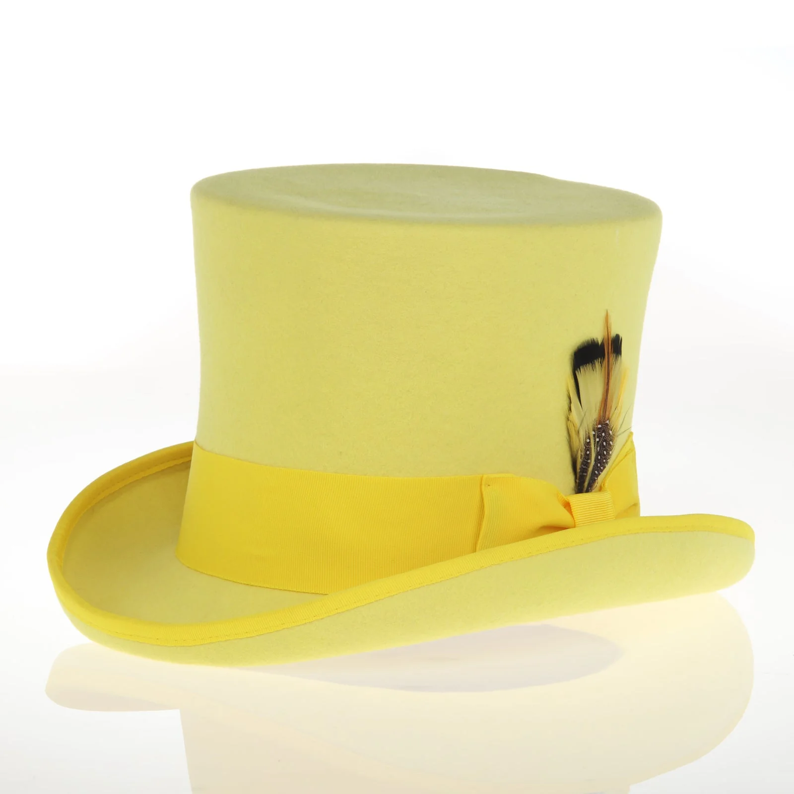 Men's Tall 100% Wool Dress Top Hat in Yellow - Image 2